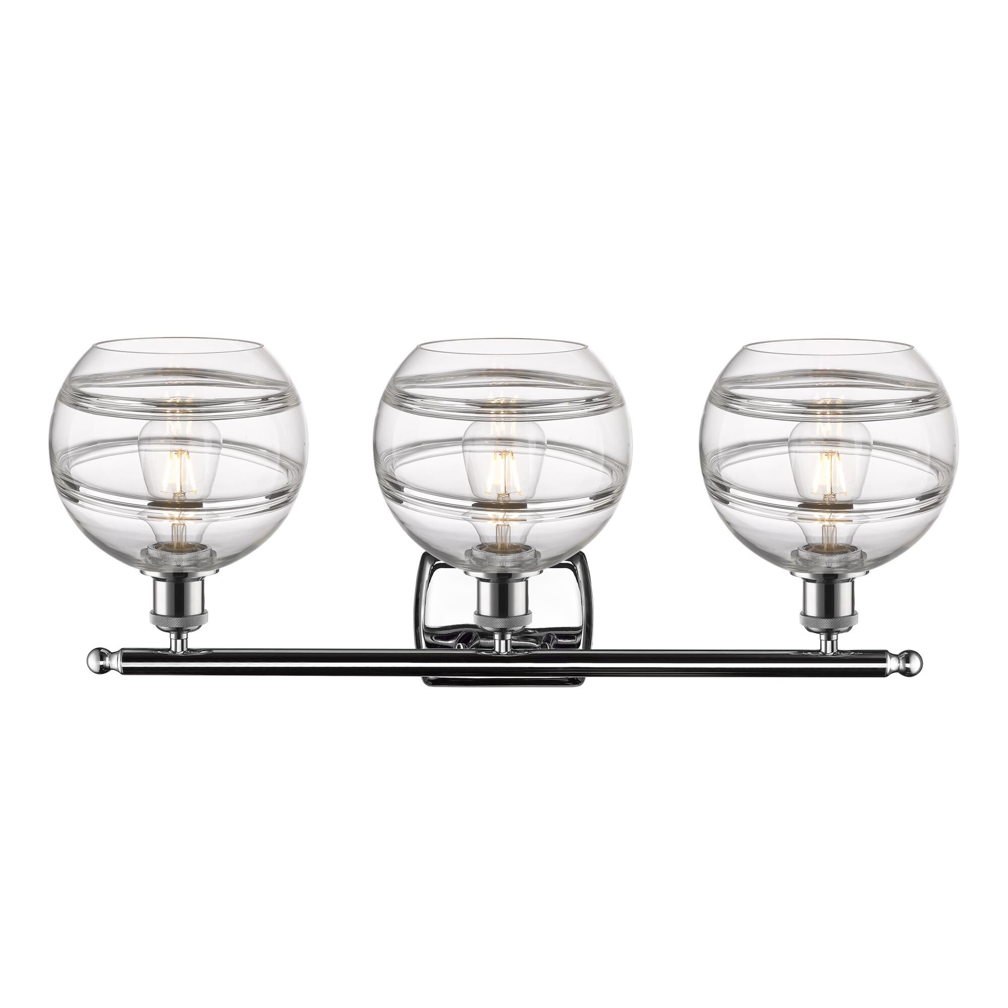 Shown in Polished Chrome finish and Clear glass