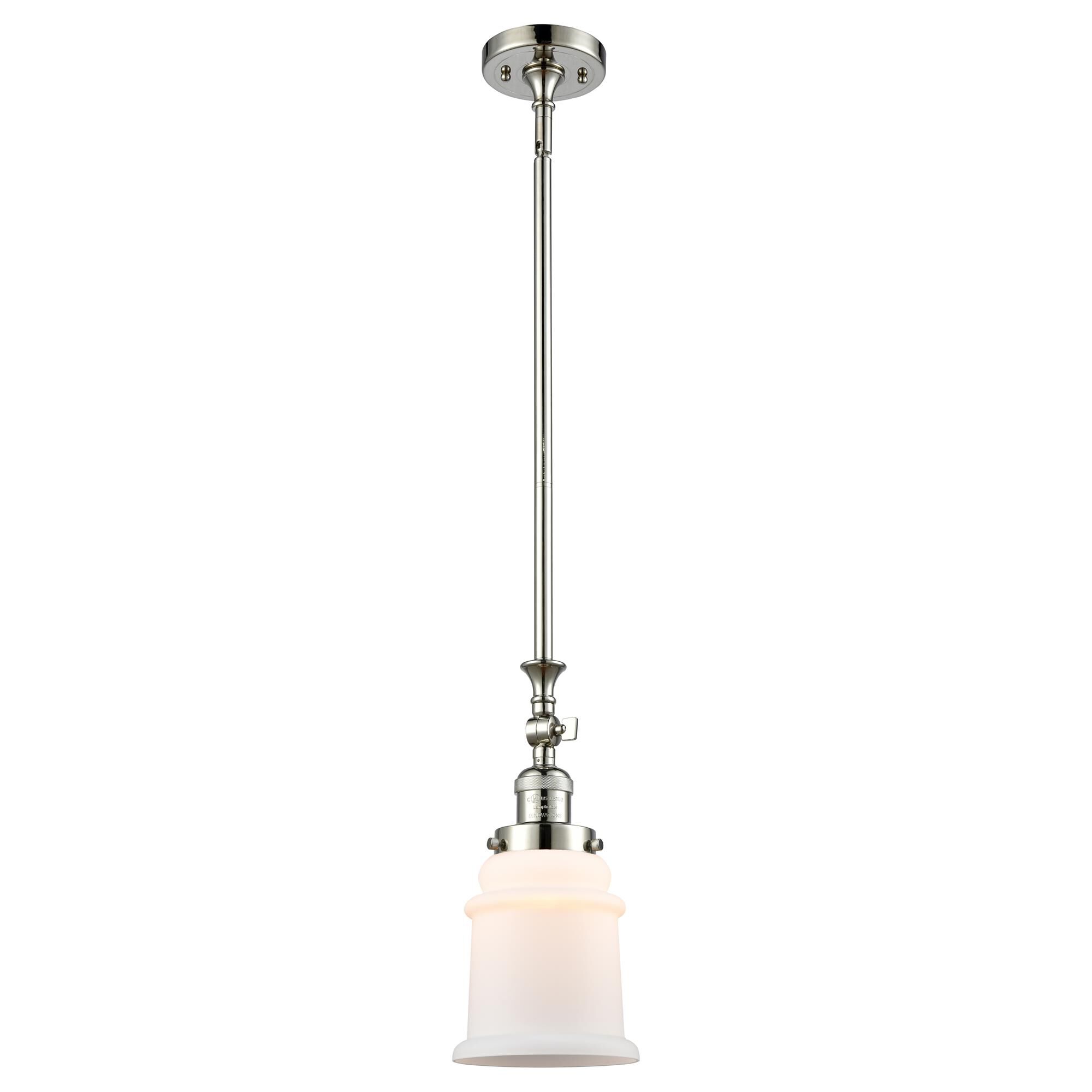 Shown in Polished Nickel finish and Matte White - Bell glass