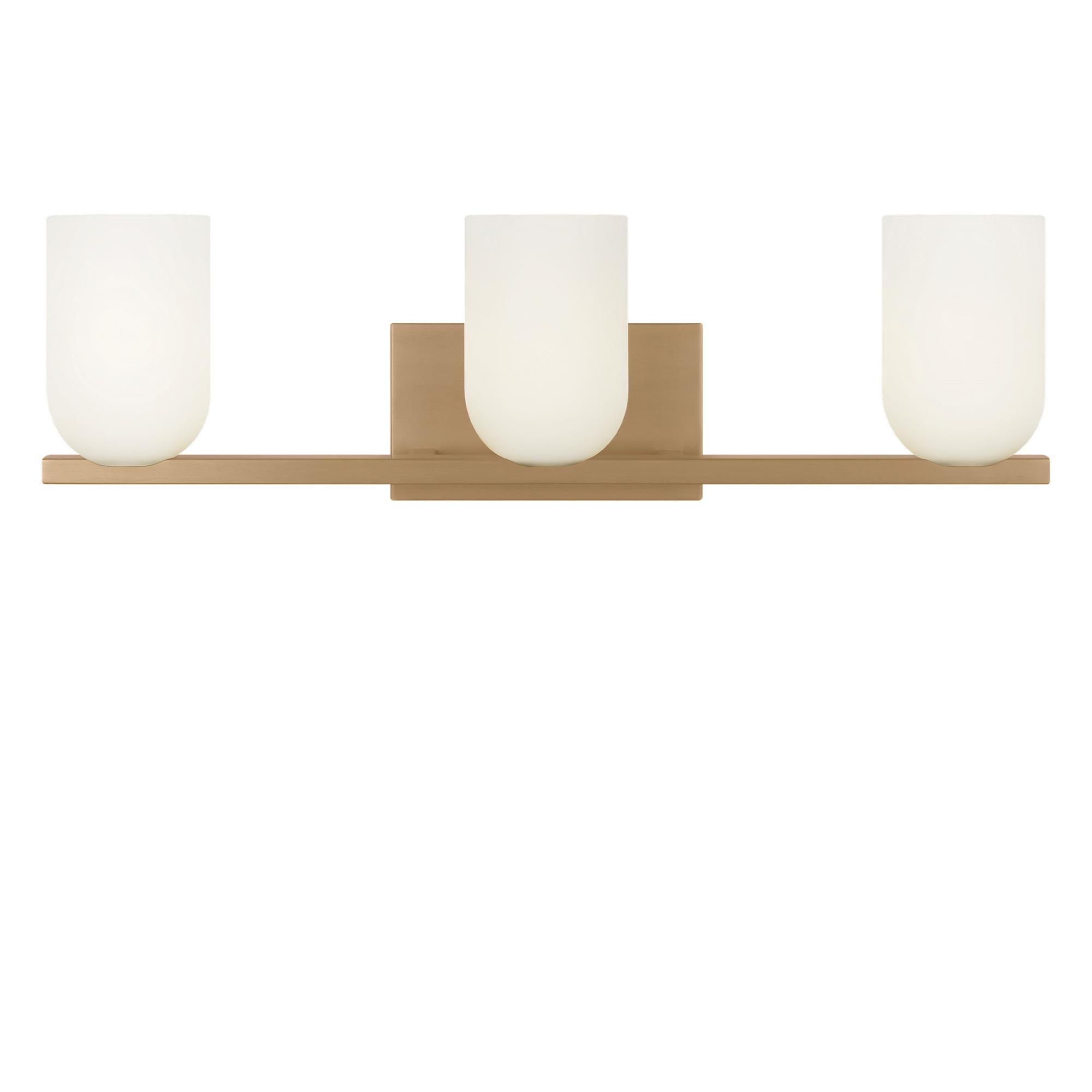 Shown in Satin Brass finish and Etched White glass
