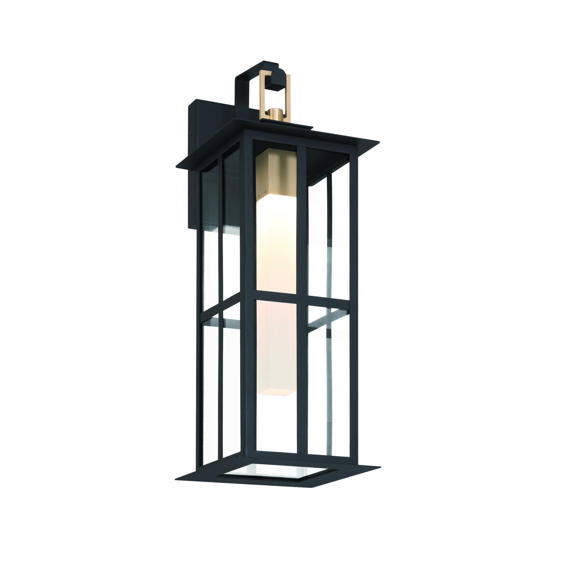 Shown in Brass-Black finish and Clear  glass