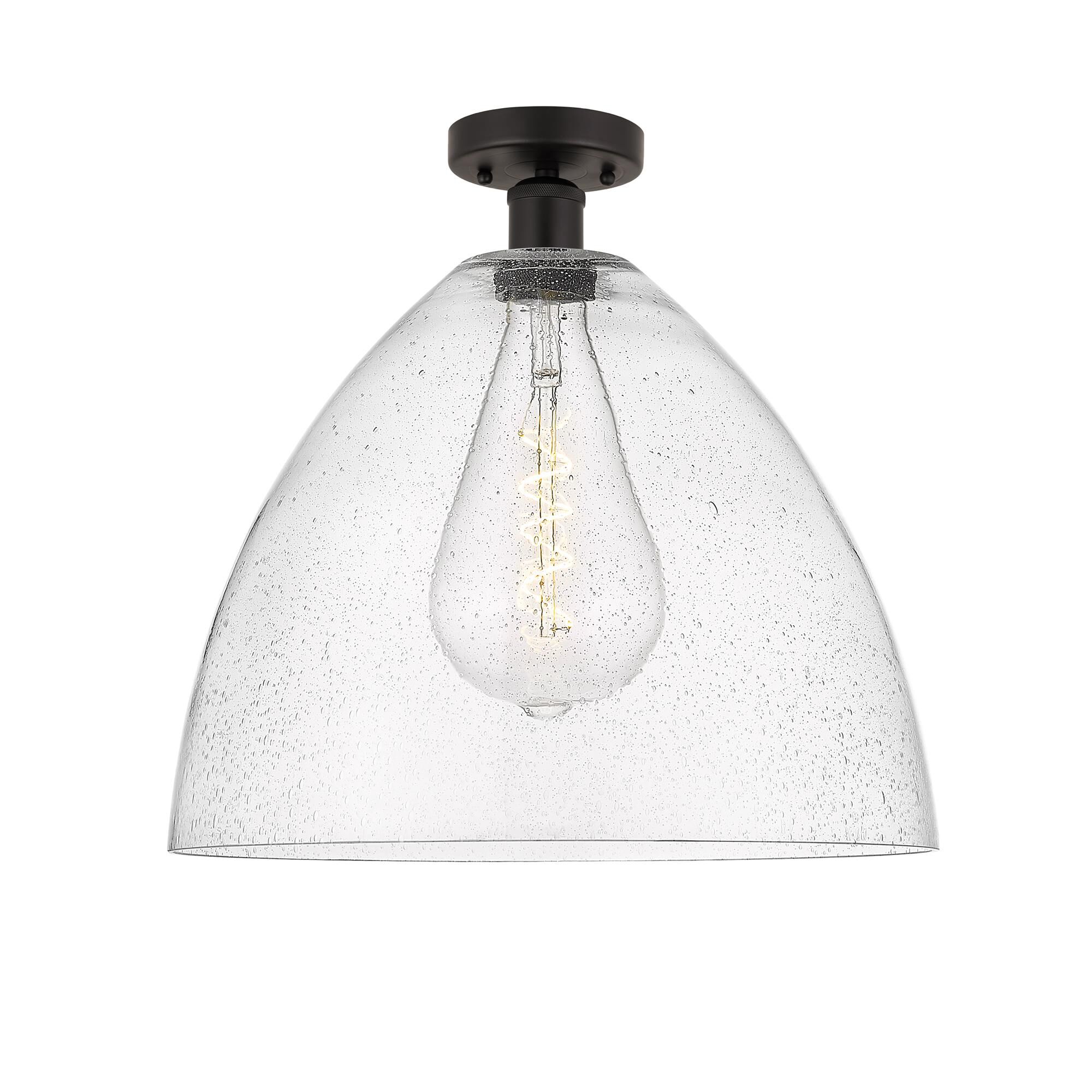 Shown in Oil Rubbed Bronze finish and Seedy glass