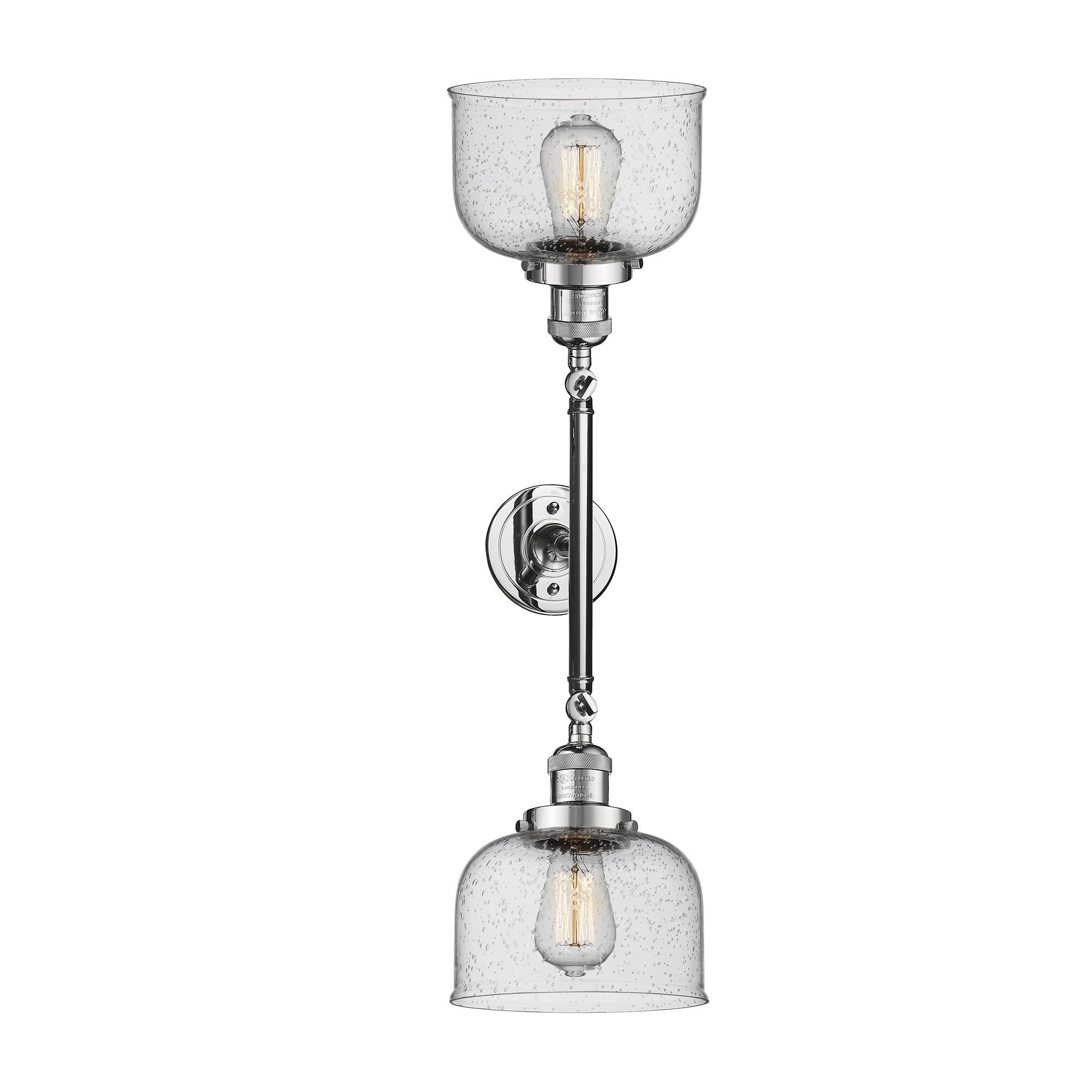 Shown in Polished Chrome finish and Seedy glass