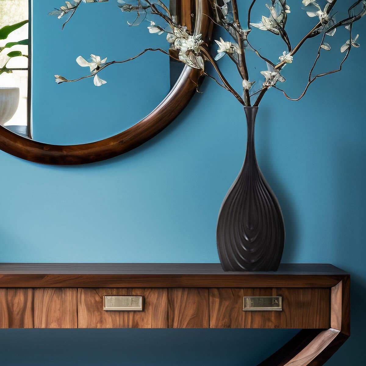 Black Onion Tapered Tall Vase-Urn by Howard Elliott Collection