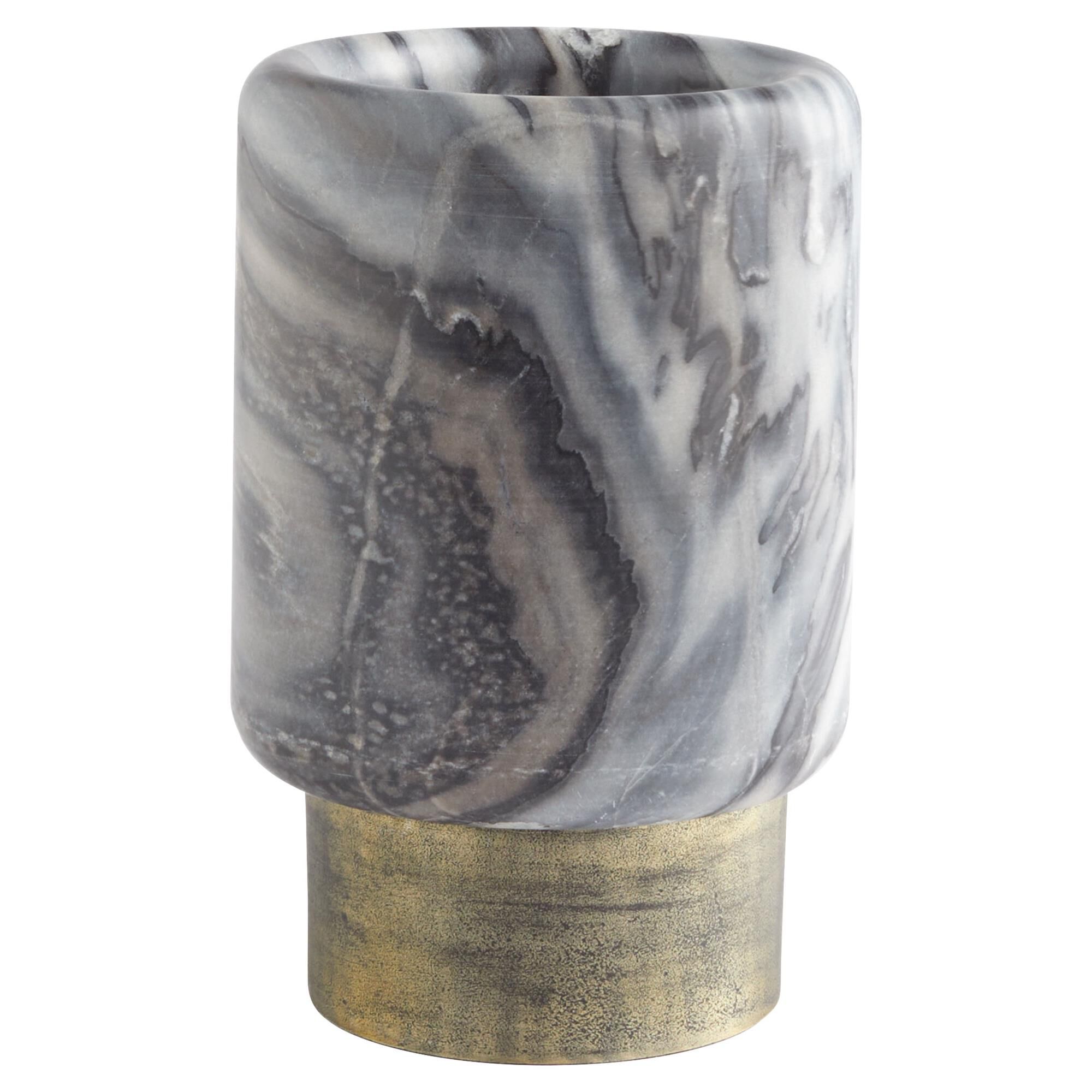 Shown in Antique Brass and Grey Marble finish