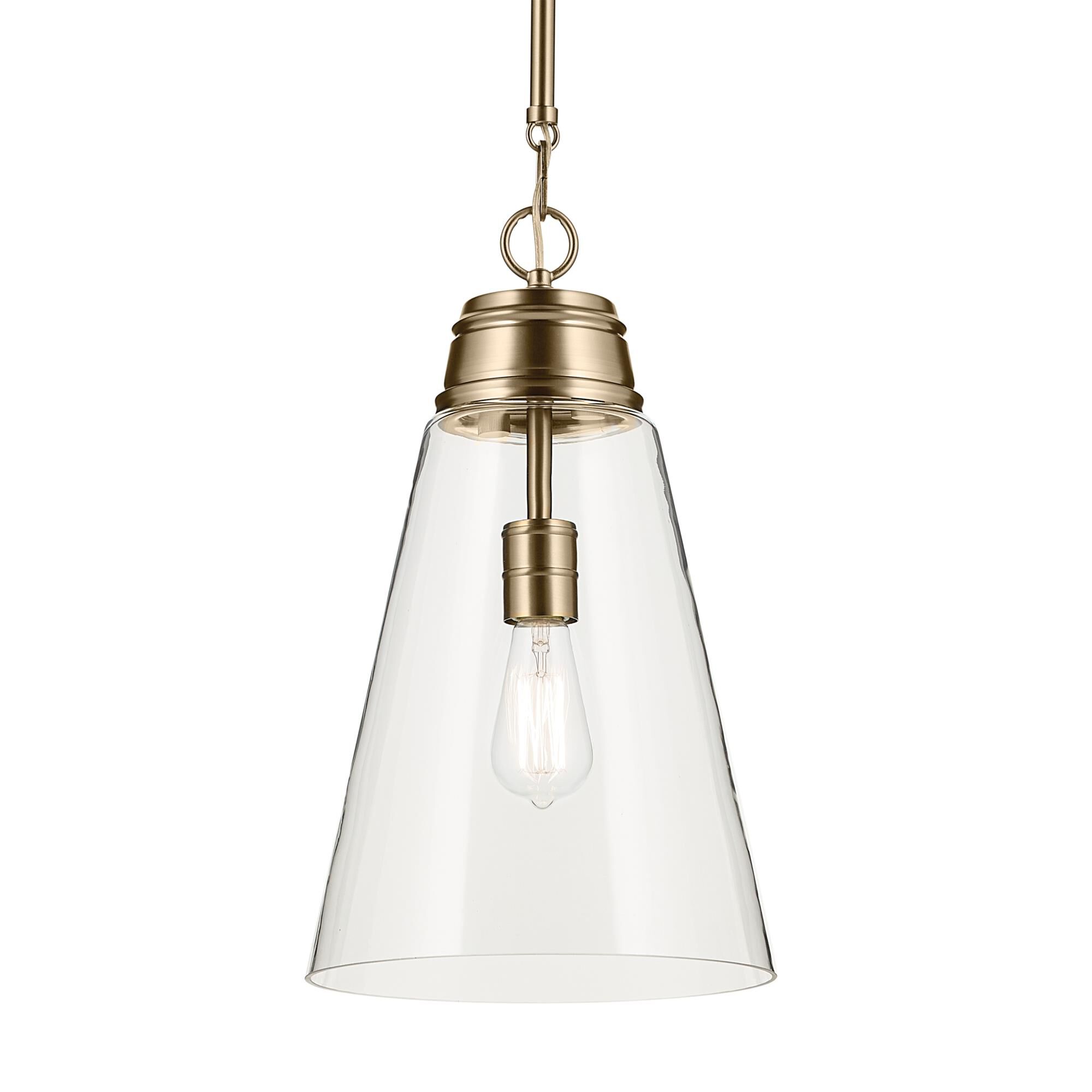 Shown in Champagne Bronze finish and Clear glass