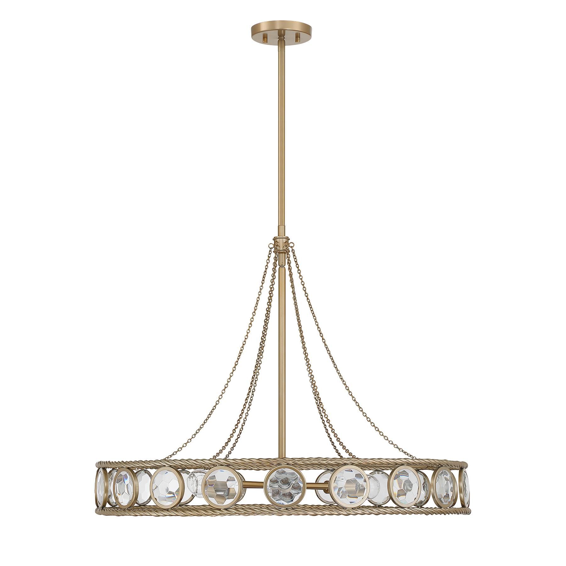Shown in Opulent Gold finish and Faceted Discs glass