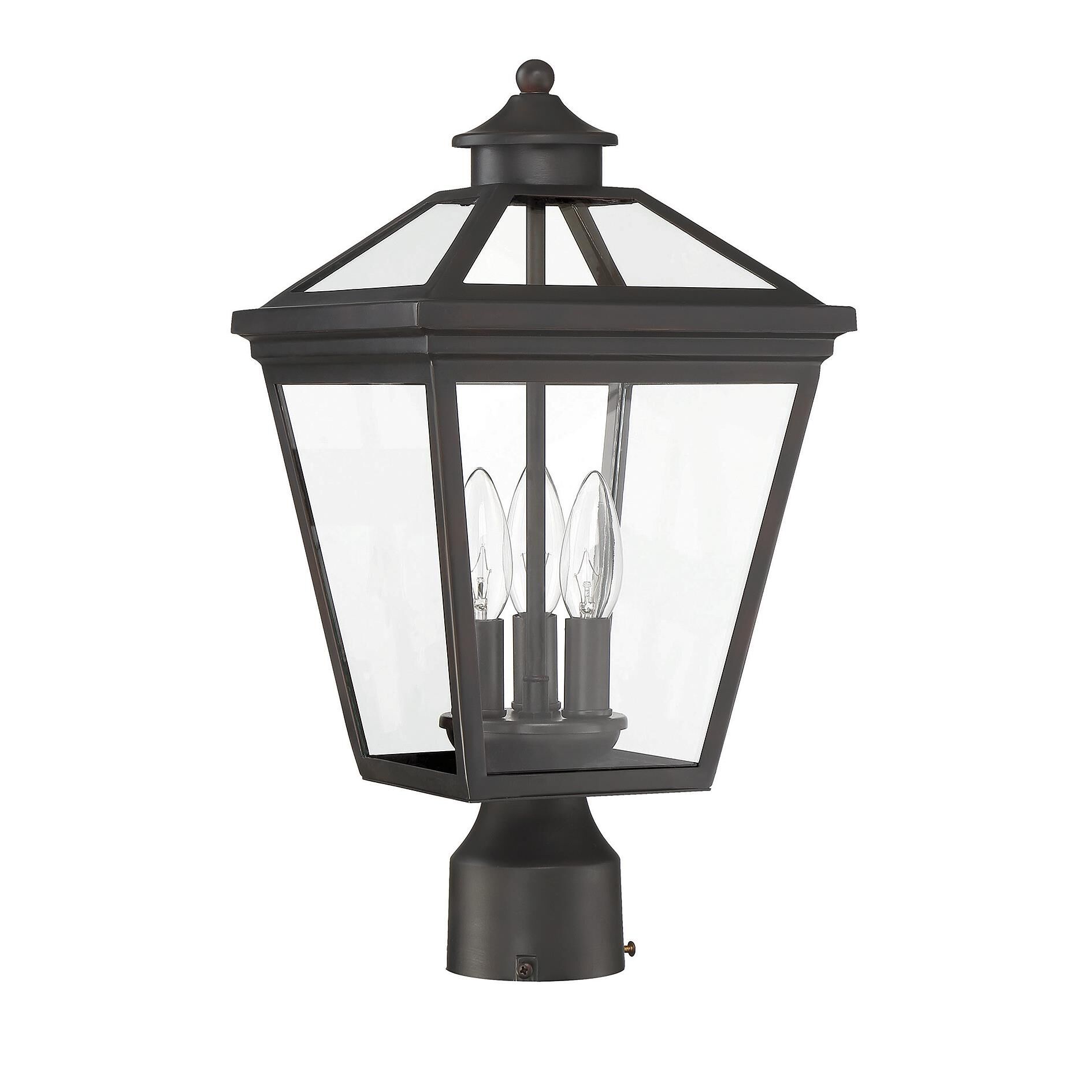Ellijay 17 Inch Tall 3 Light Outdoor Post Lamp by Savoy House