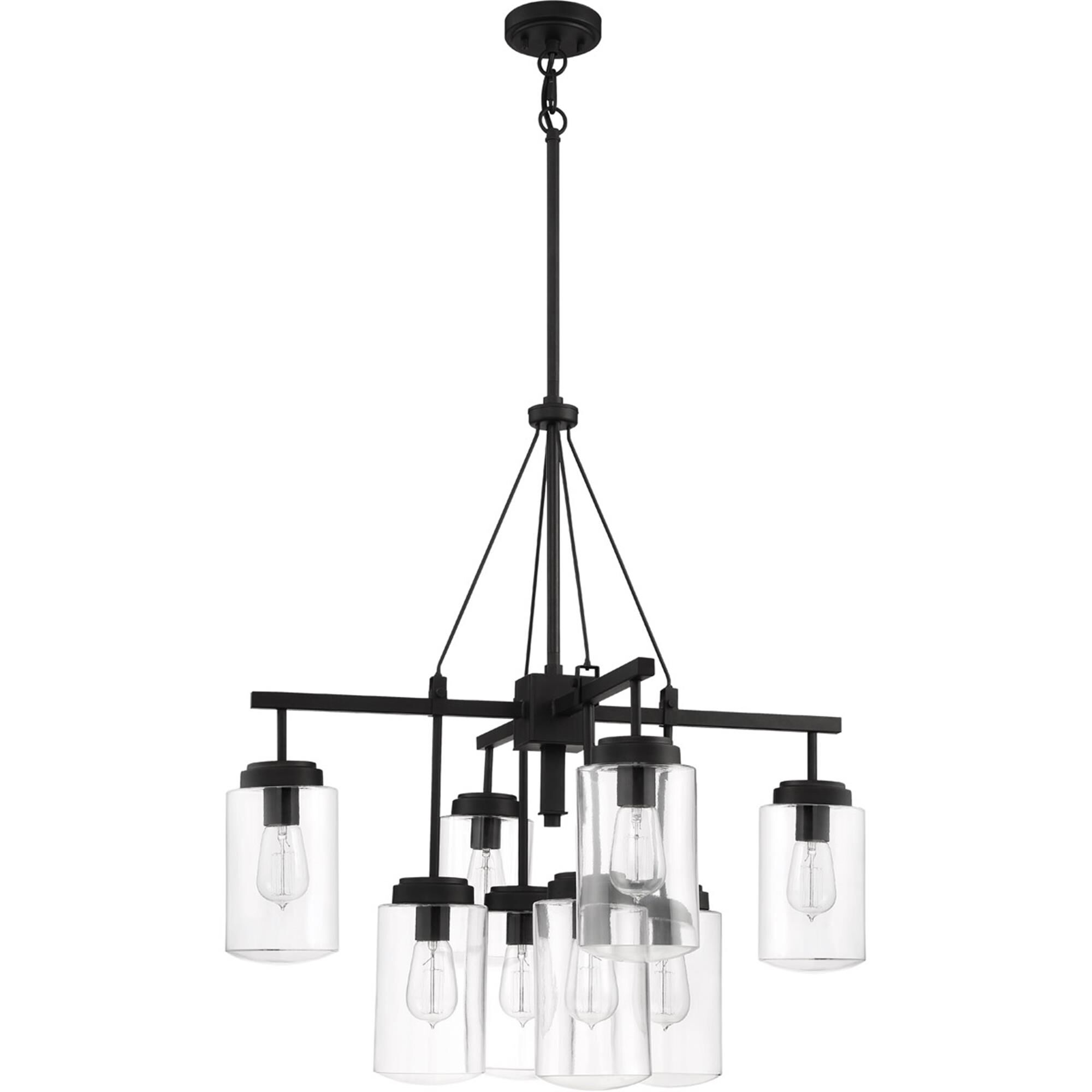 Shown in Espresso finish and Clear glass and Glass shade