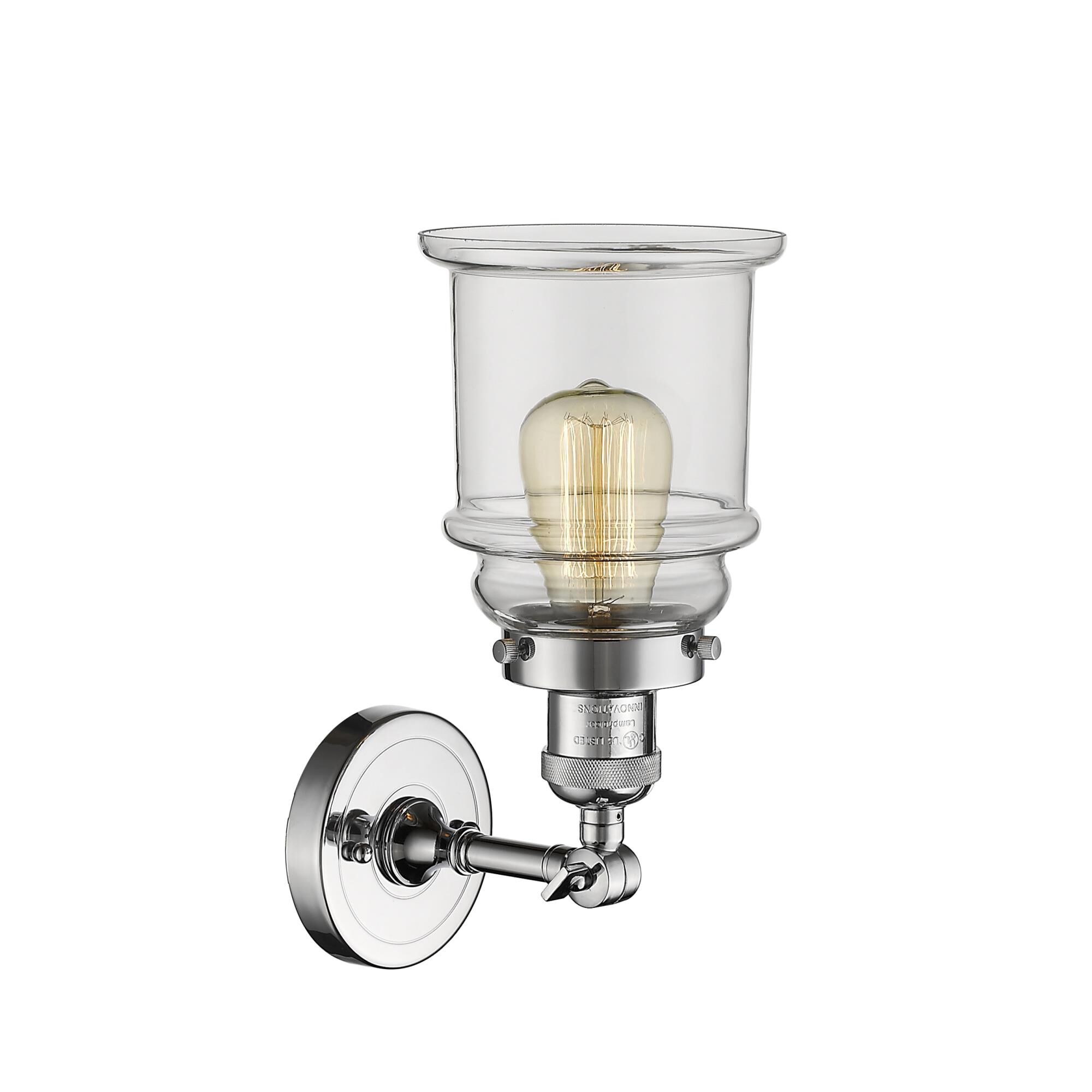 Shown in Polished Chrome finish and Clear glass