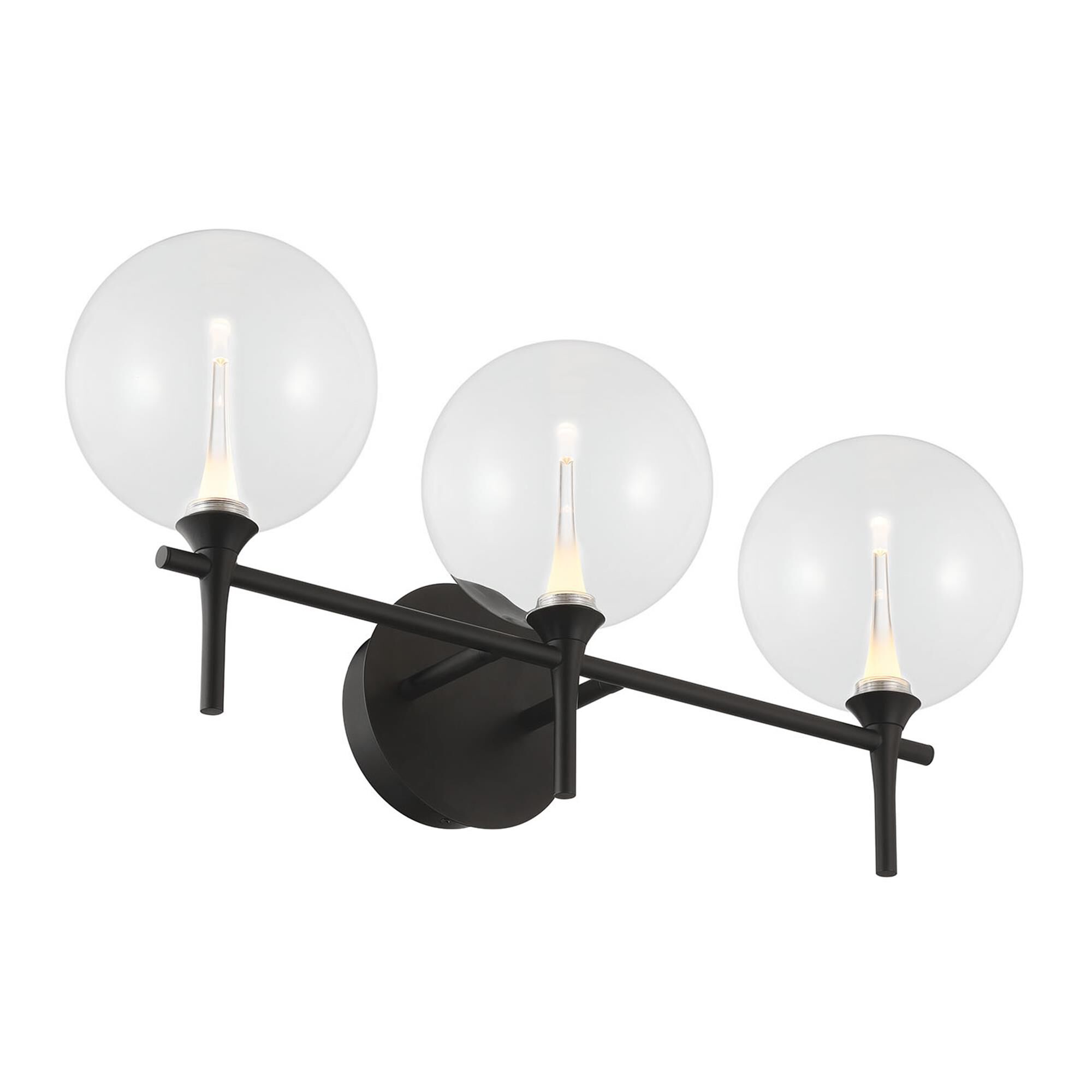 Shown in Black finish and Clear glass