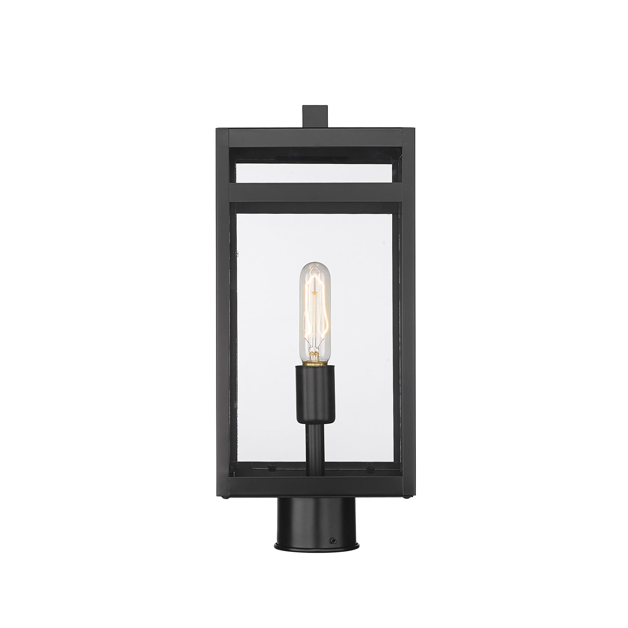 Shown in Black finish and Glass shade