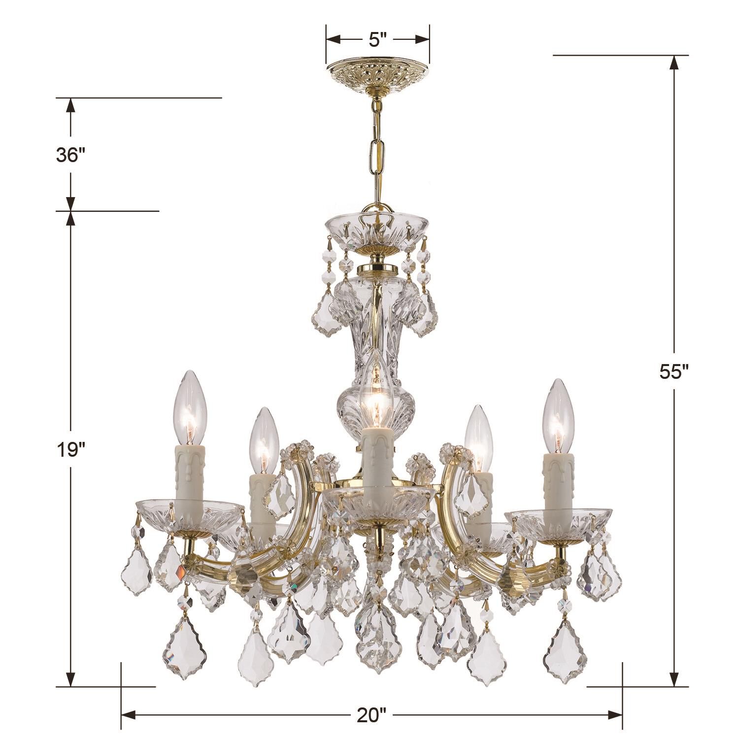 Maria Theresa 20 Inch 5 Light Mini Chandelier by Crystorama