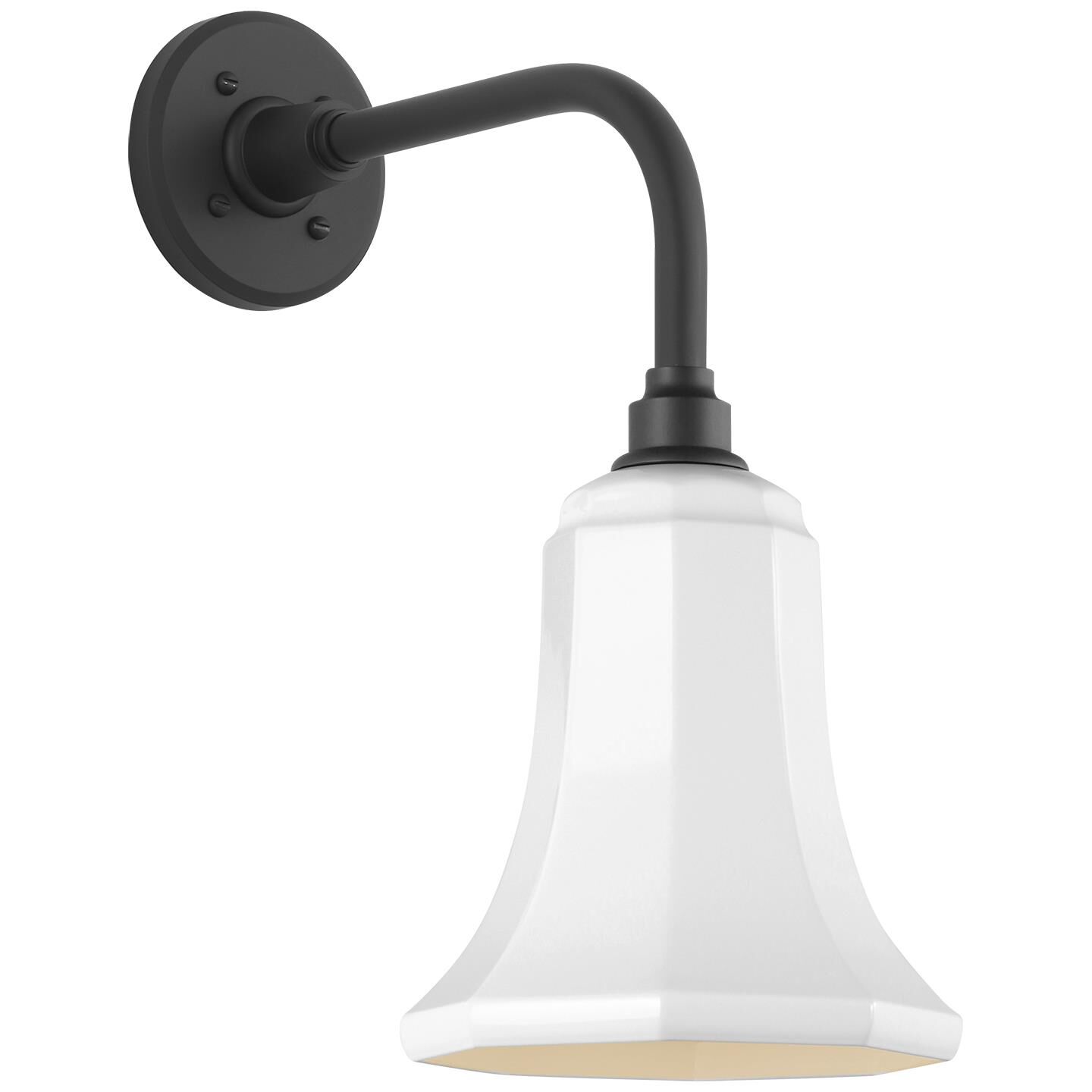 Shown in Matte Black finish and White Savannah shade