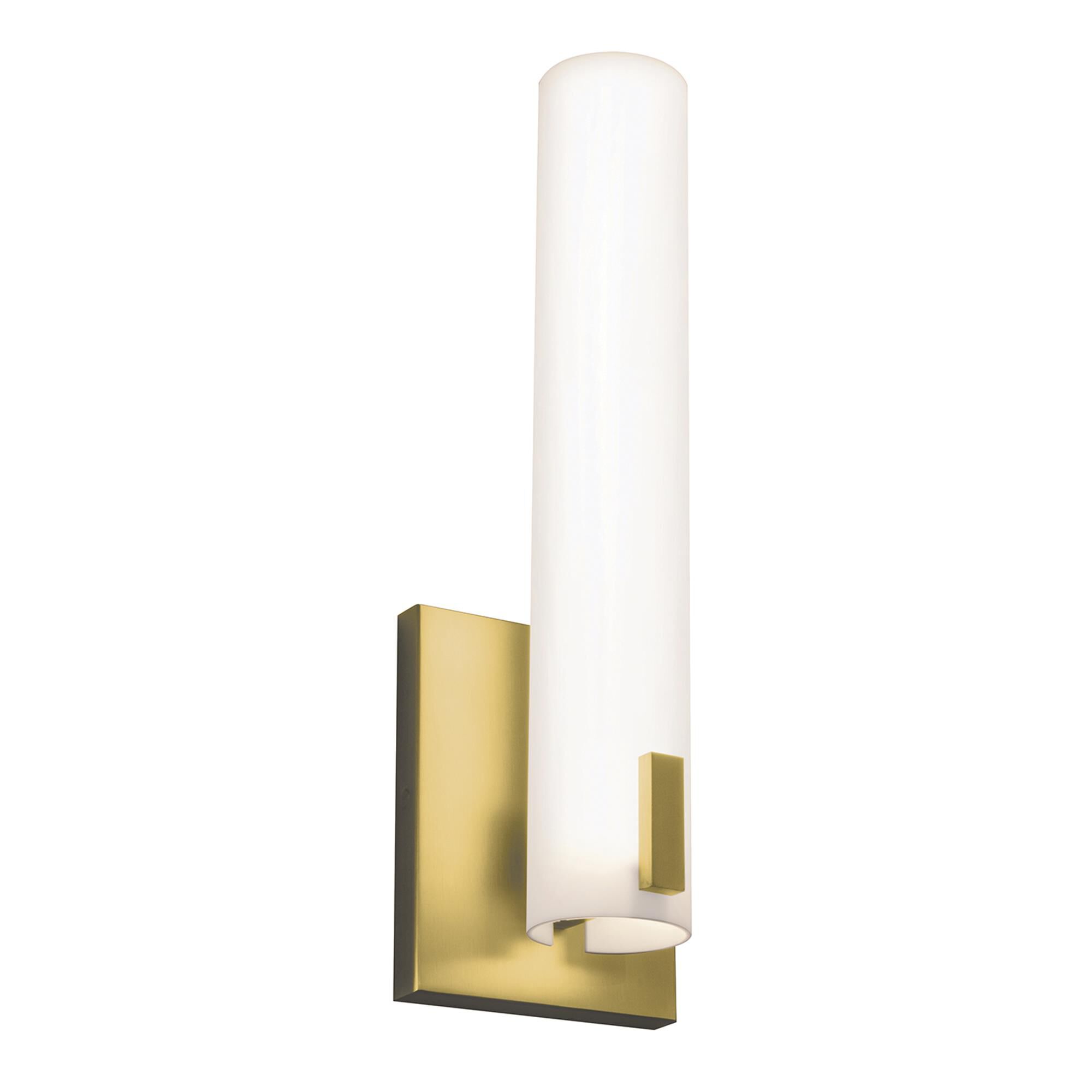 Shown in Light Antique Brass finish and White Acrylic glass