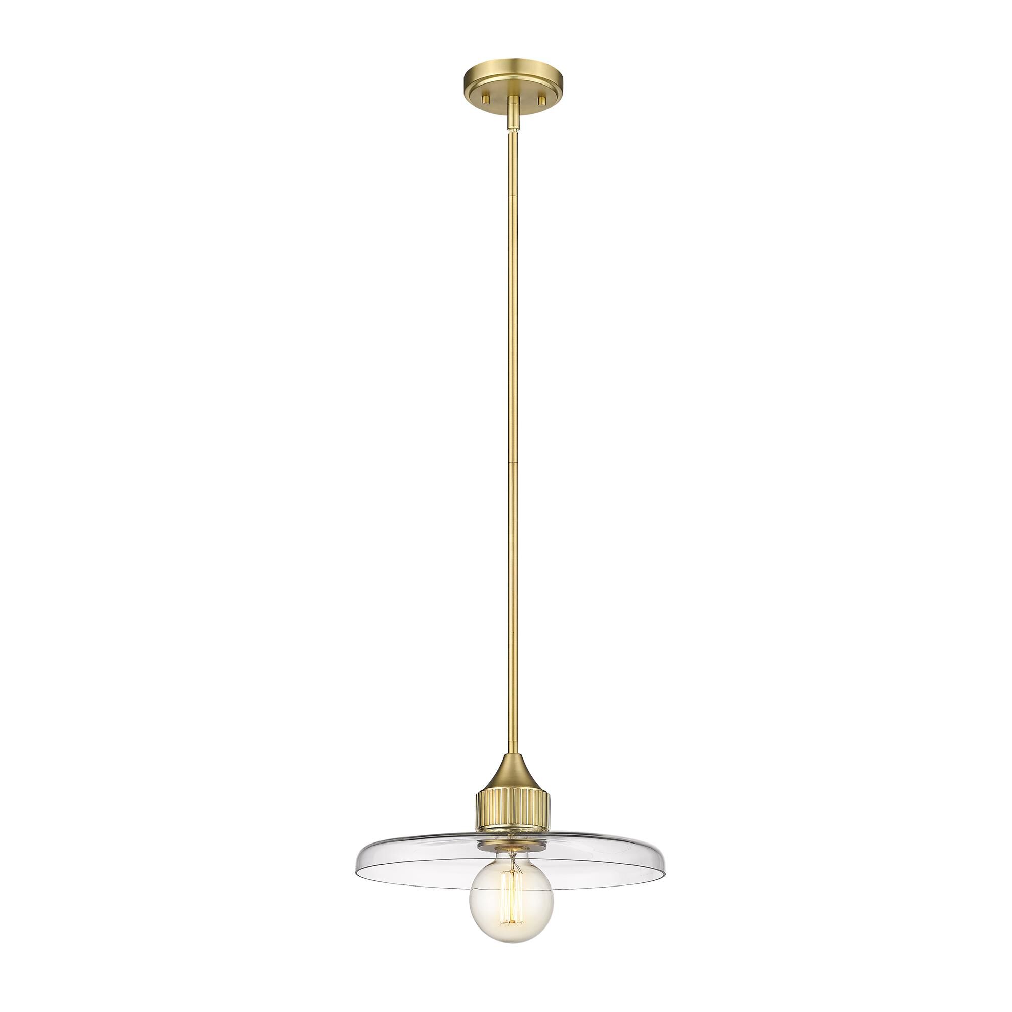 Shown in Olde Brass finish and Clear glass