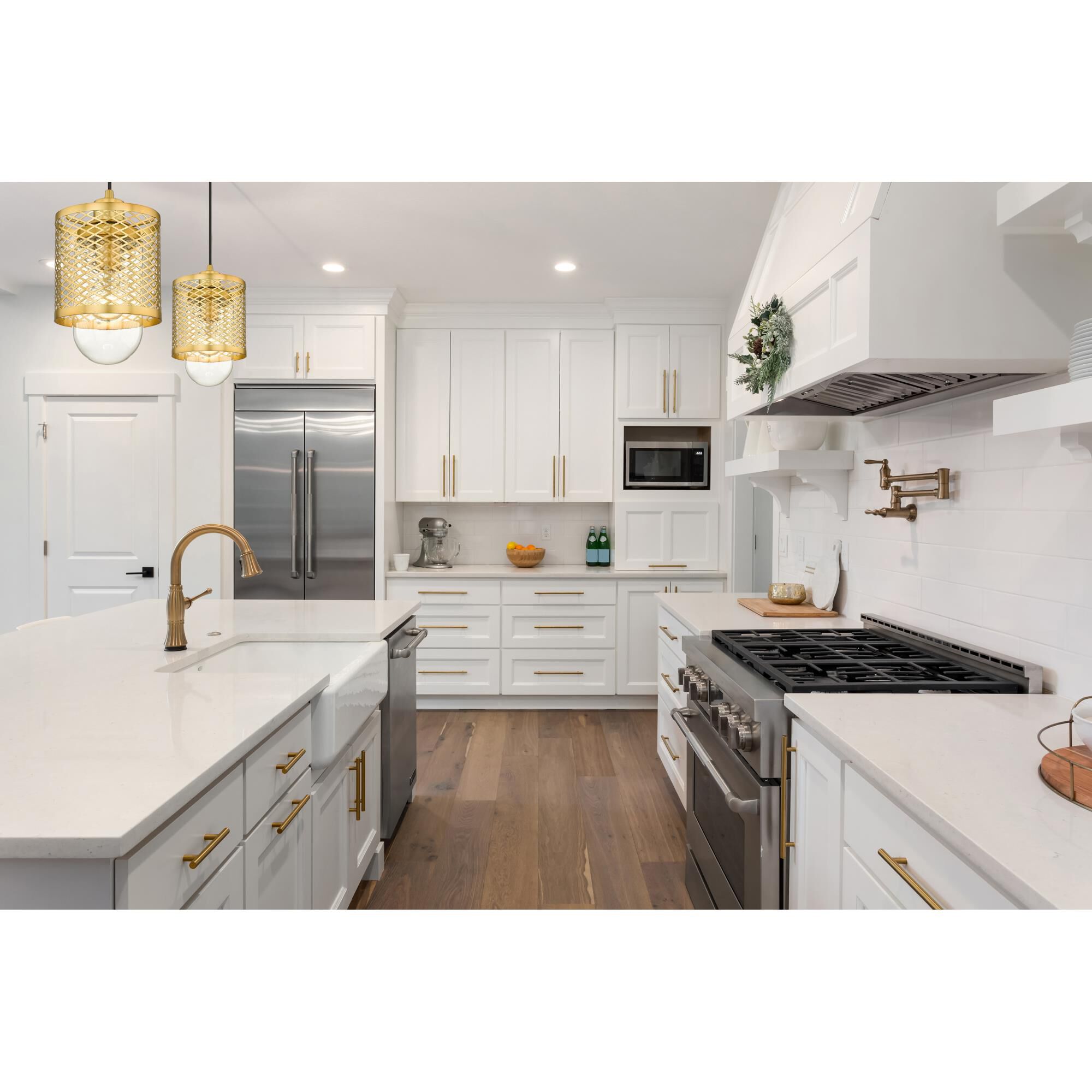 Shown in Rubbed Brass finish and Clear glass and Clear shade