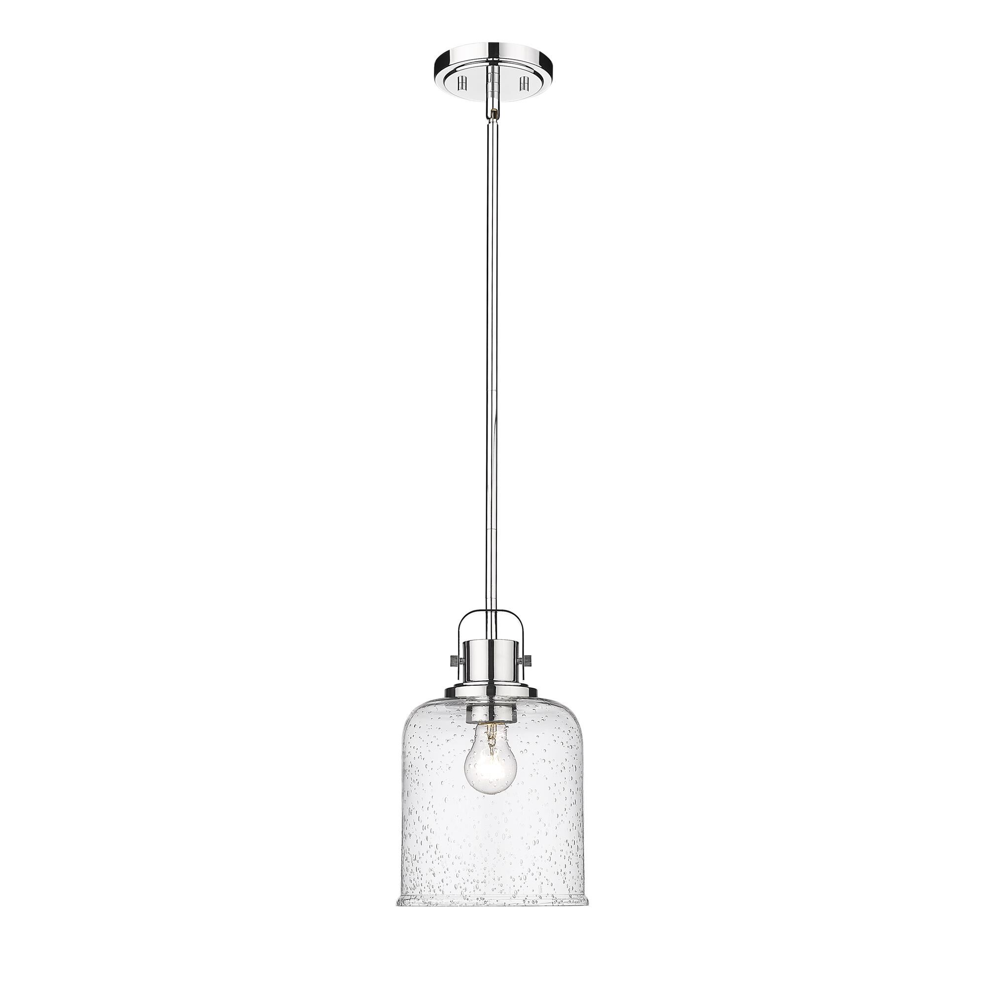 Shown in Chrome finish and Glass shade