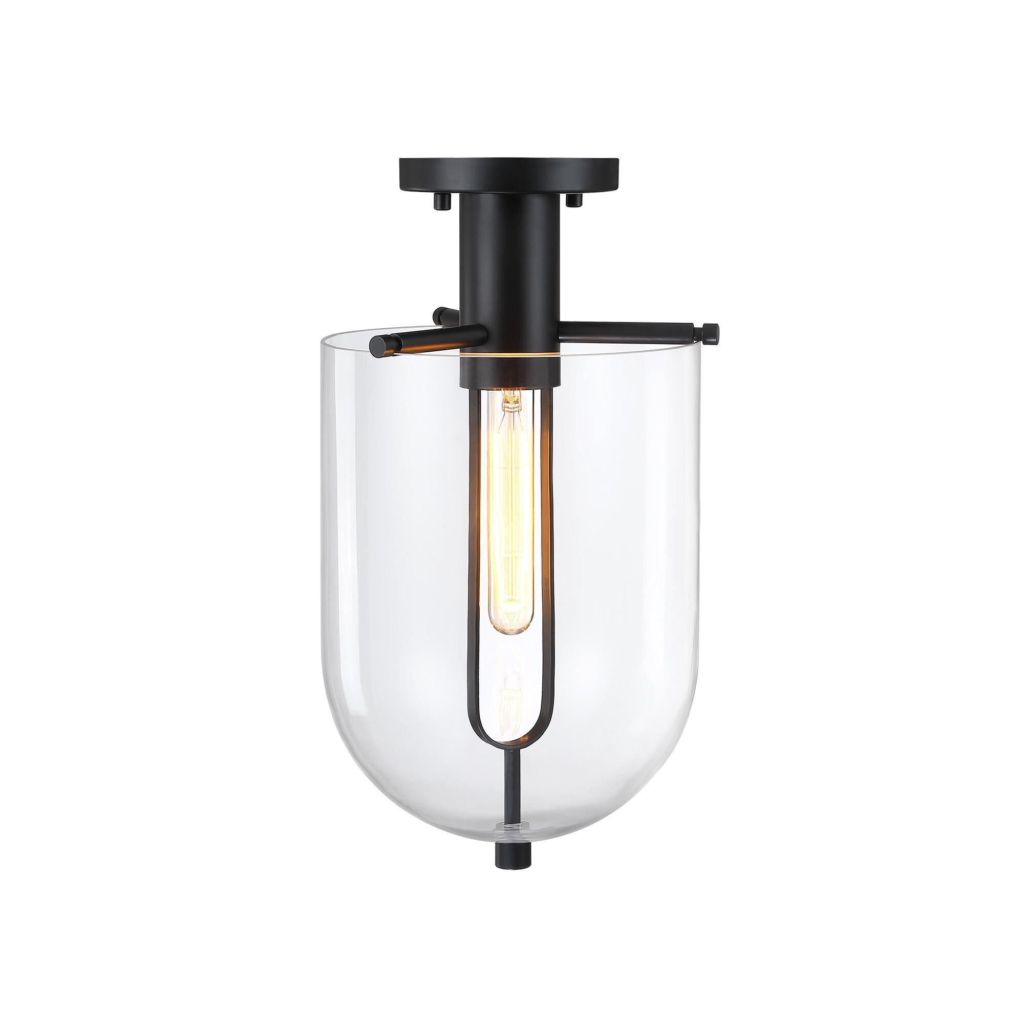 Shown in Matte Black finish and Clear glass