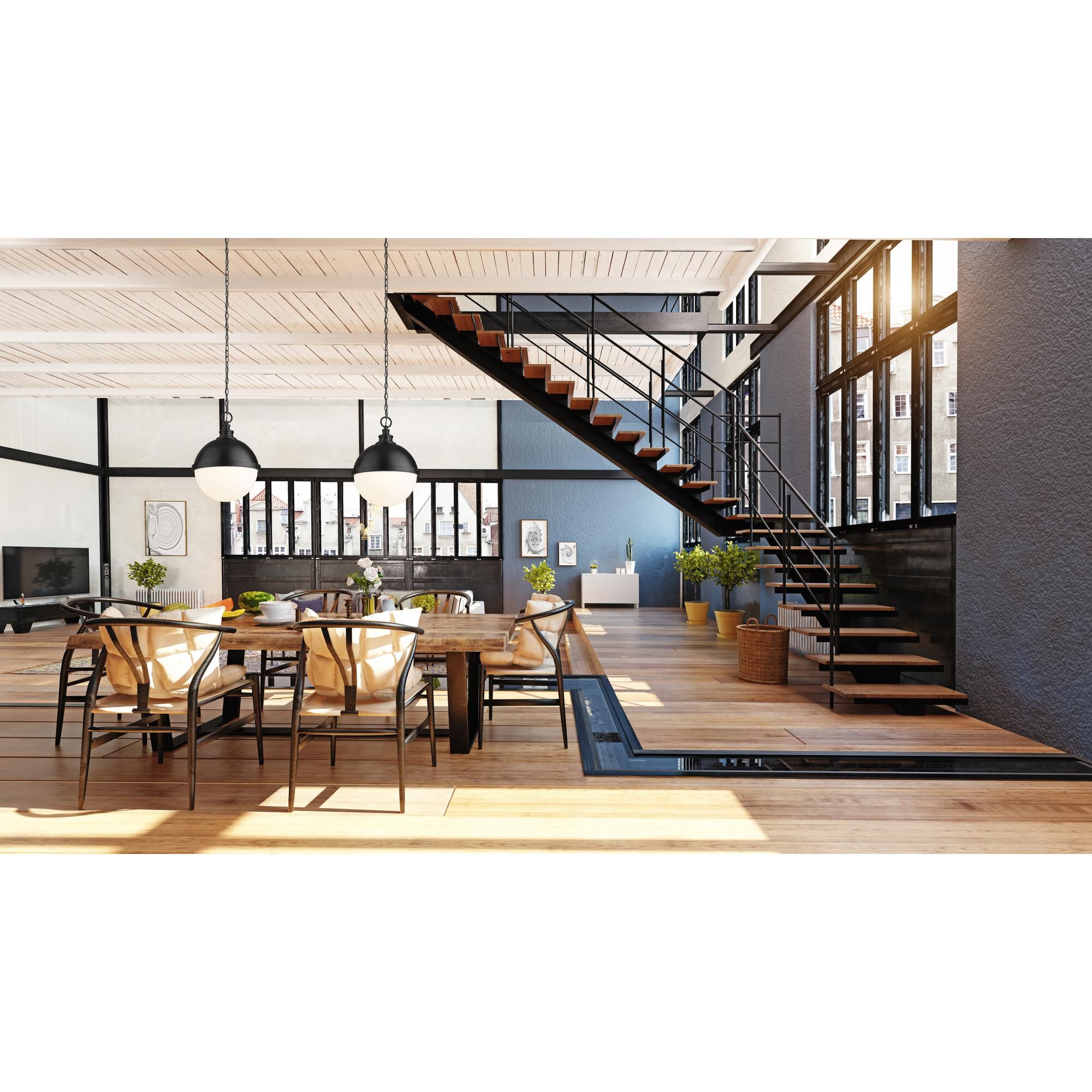 Shown in Matte Black finish and Matte Black glass and Matte Black shade