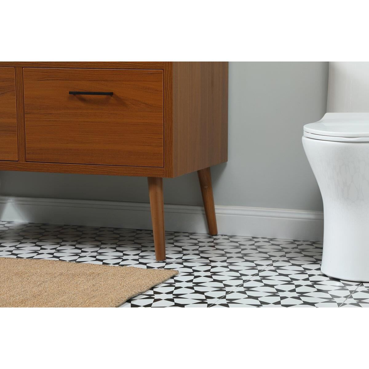 Shown in Teak finish and With Backsplash accent