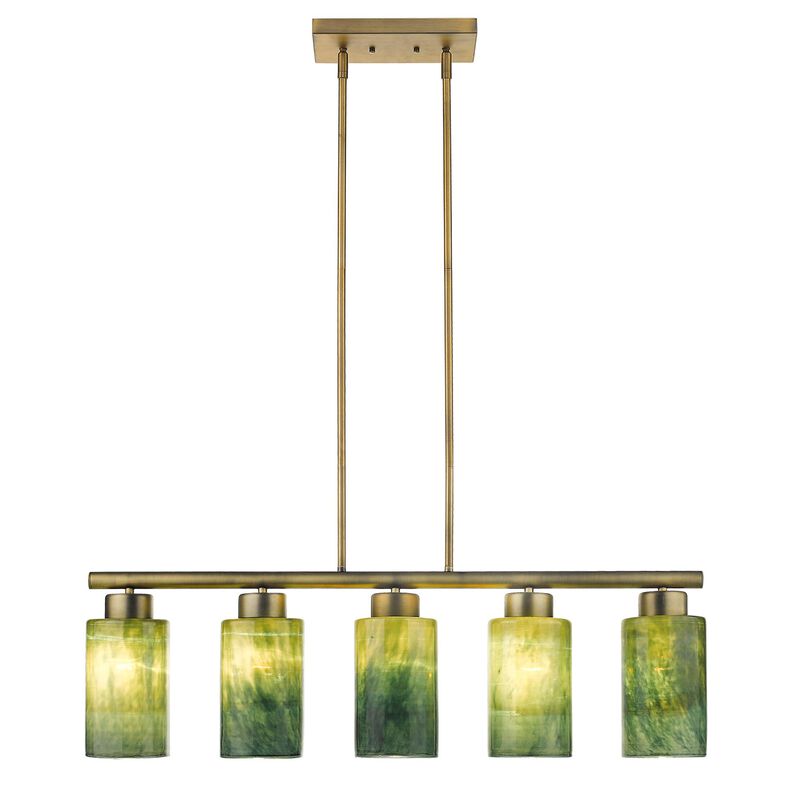 Monet 34 Inch 5 Light Linear Suspension Light by Trend Lighting