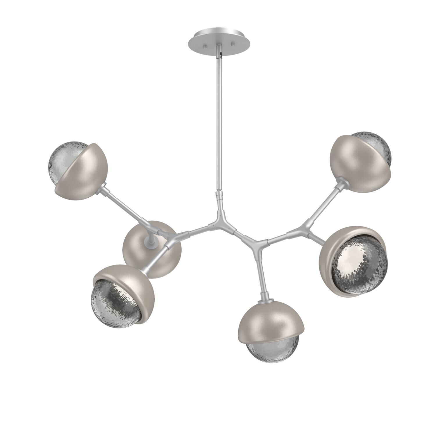 Shown in Classic Silver finish and Smoke glass and Beige Silver accent