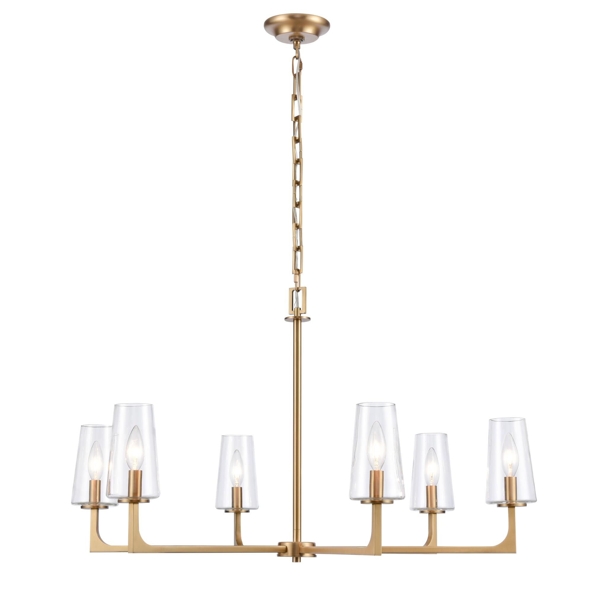 Shown in Lacquered Brass finish and Clear Handblown  Shade glass and Clear Handblown Glass shade