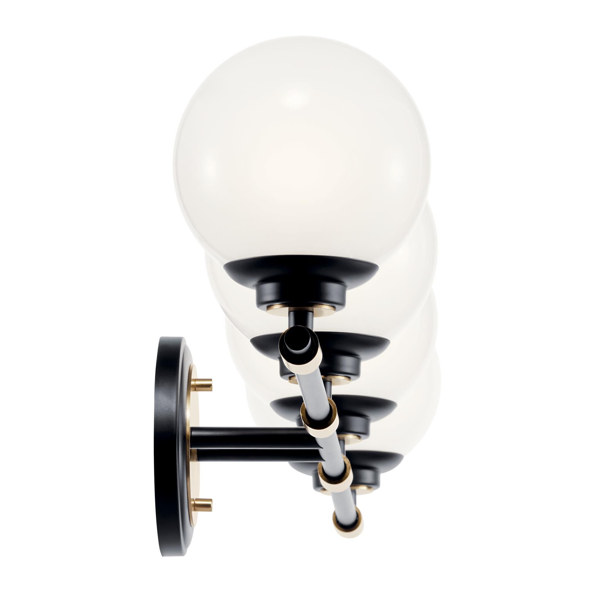 Shown in Black finish and Opal glass