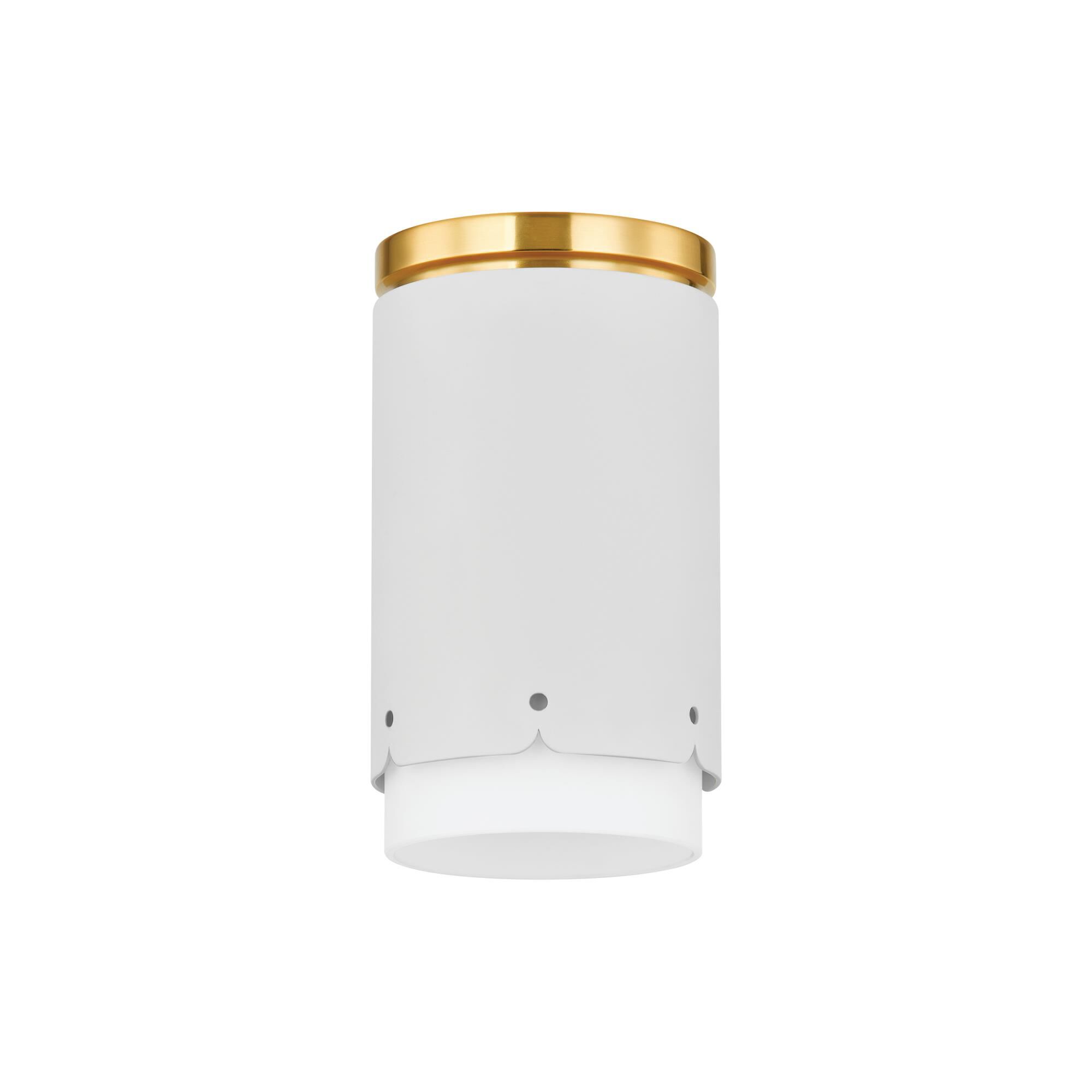 Shown in Aged Brass/Soft White finish