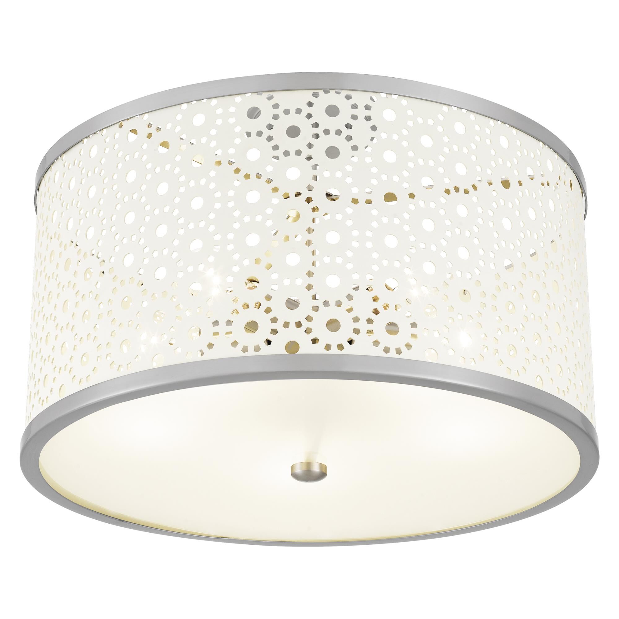 Shown in Brushed Nickel finish and Metal shade