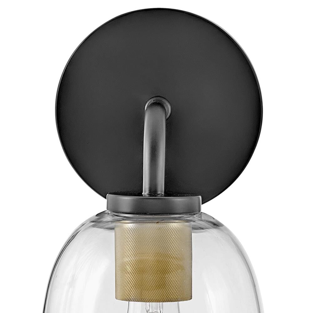 Shown in Black finish and Clear glass