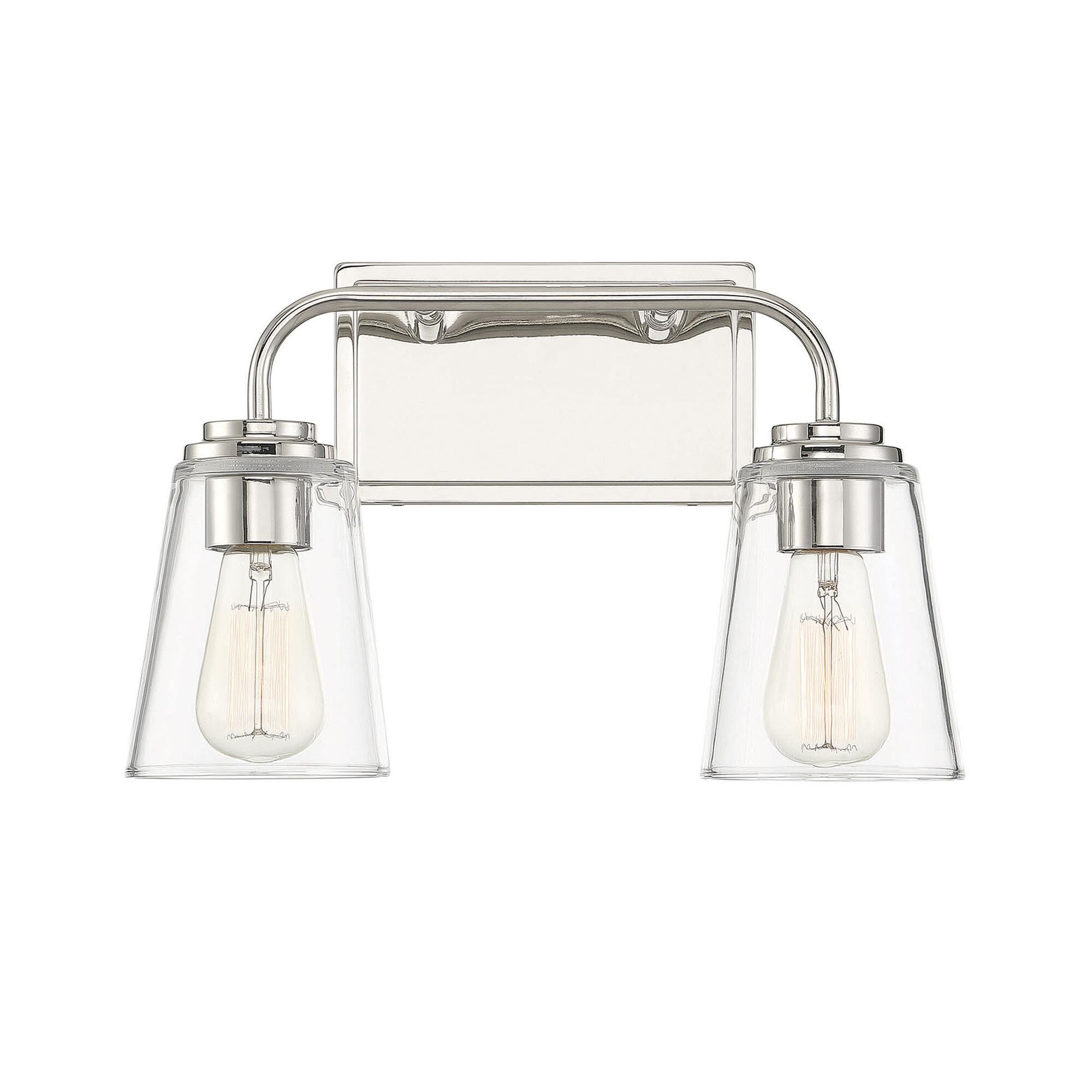 Shown in Polished Nickel finish and Clear glass