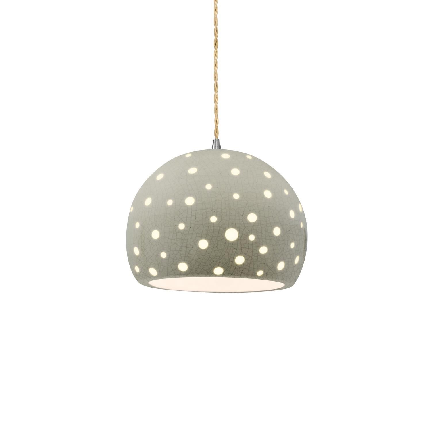 Shown in Brushed Nickel finish and Celadon Green Crackle shade