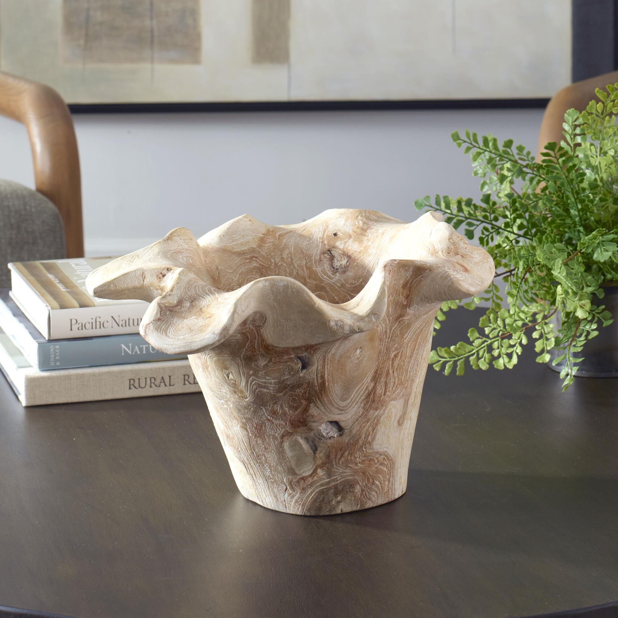 David Frisch Teak Flow 16 Inch Bowl by Uttermost