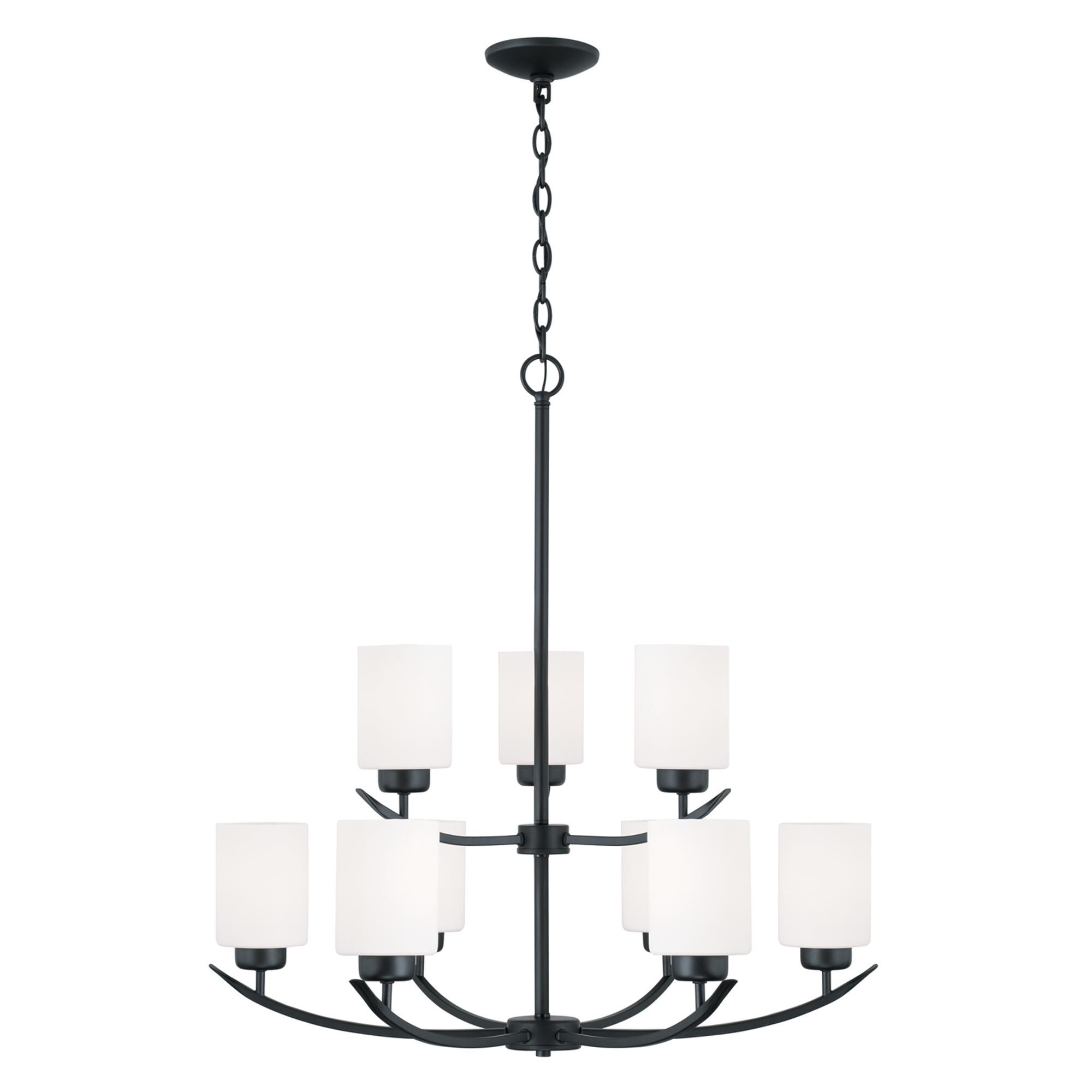 Shown in Matte Black finish and Soft White glass
