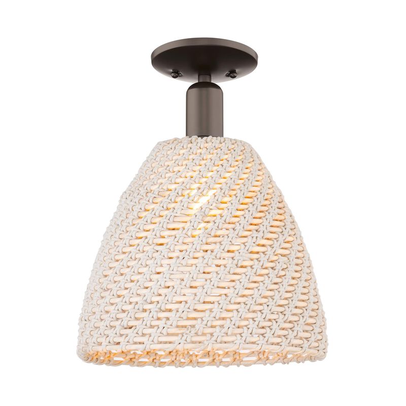 Bruno Marashlian Natural Ballston Dome 12 Inch Semi Flush Mount by Innovations Lighting