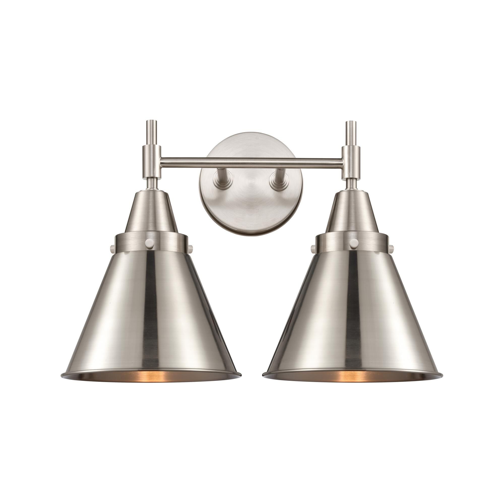 Shown in Satin Nickel finish and Brushed Satin Nickel Appalachian shade