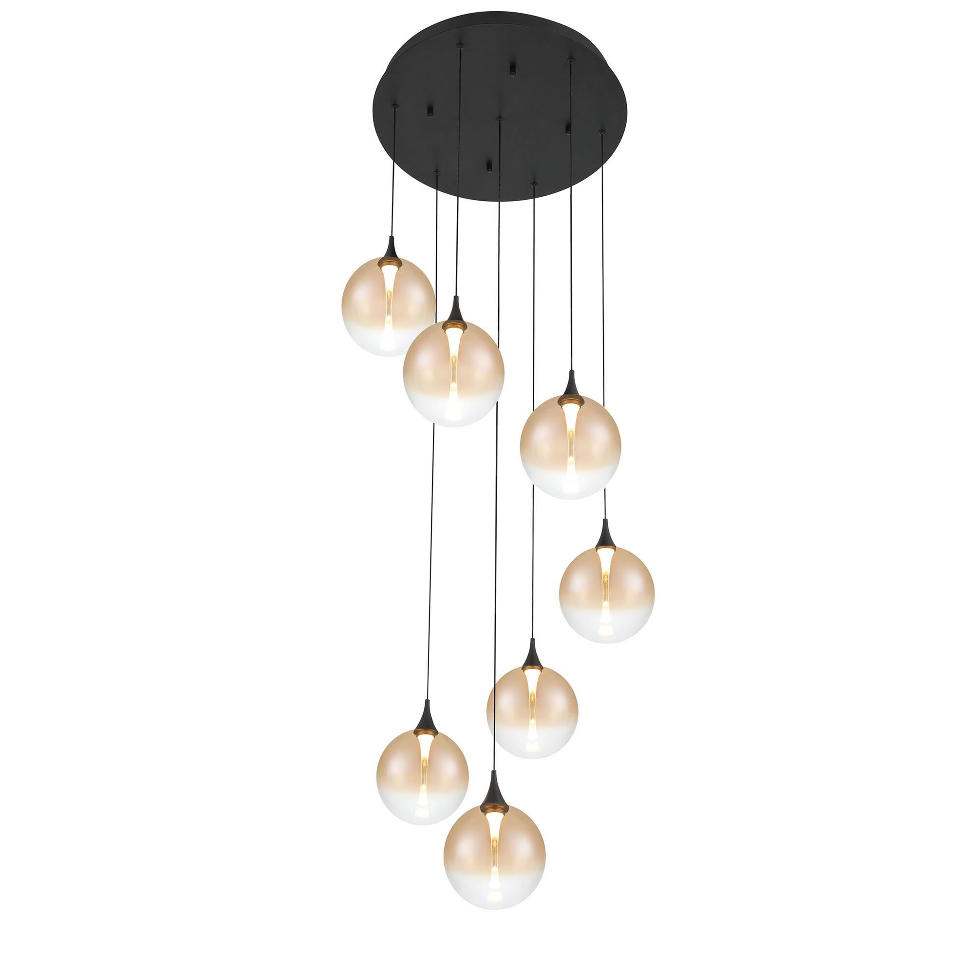 Shown in Black finish and Amber glass