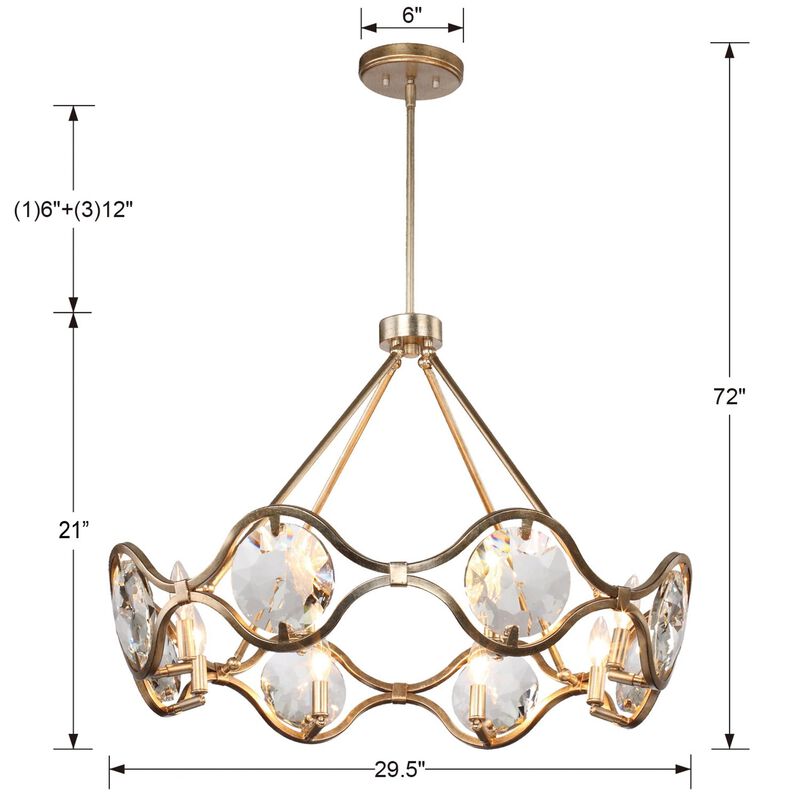 Quincy 29 Inch 8 Light Chandelier by Crystorama