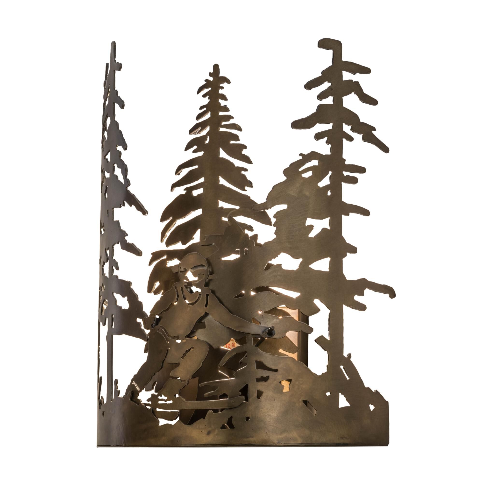 Skier Through The Trees 13 Inch Wall Sconce by Meyda Lighting