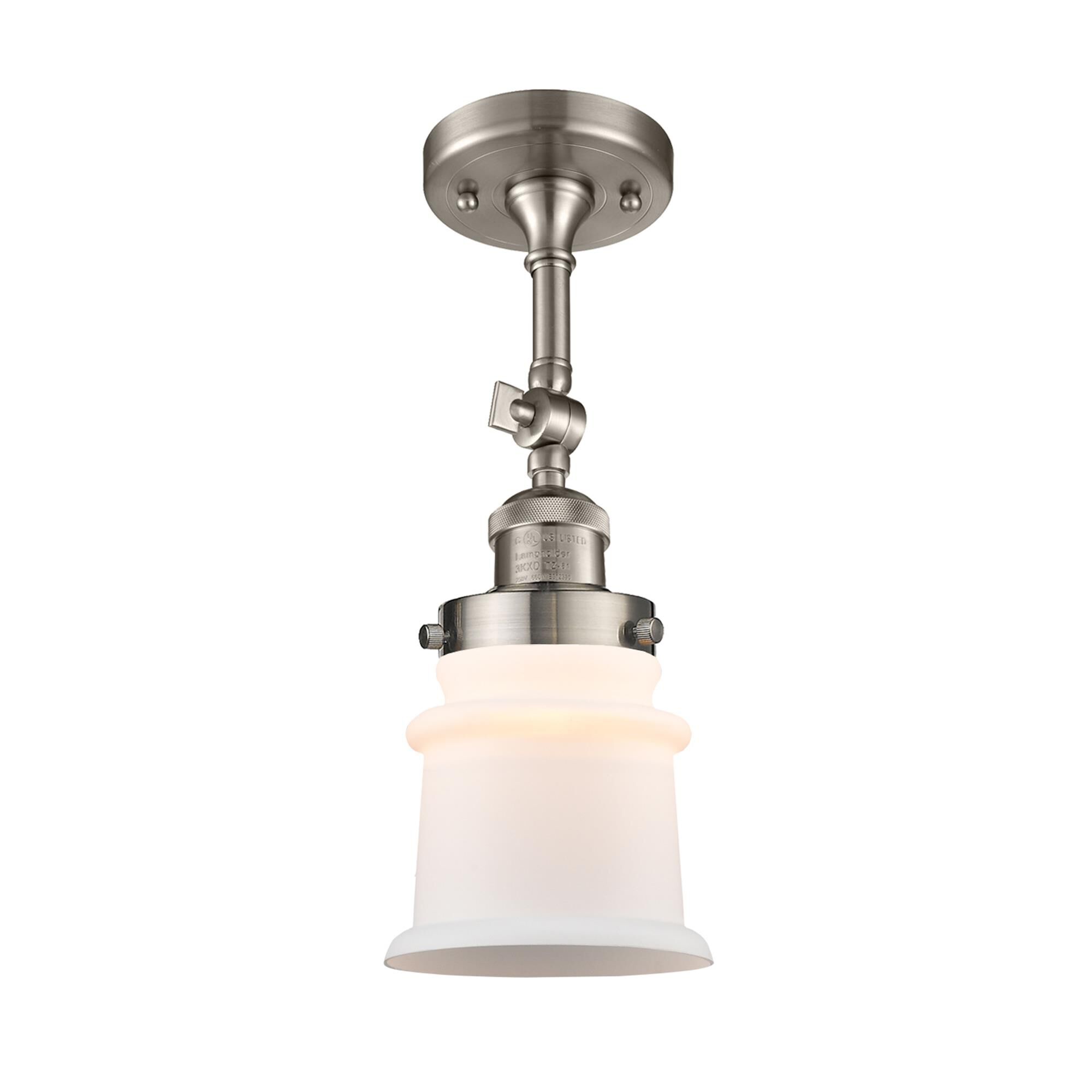 Shown in Brushed Satin Nickel finish and Frosted glass and None accent