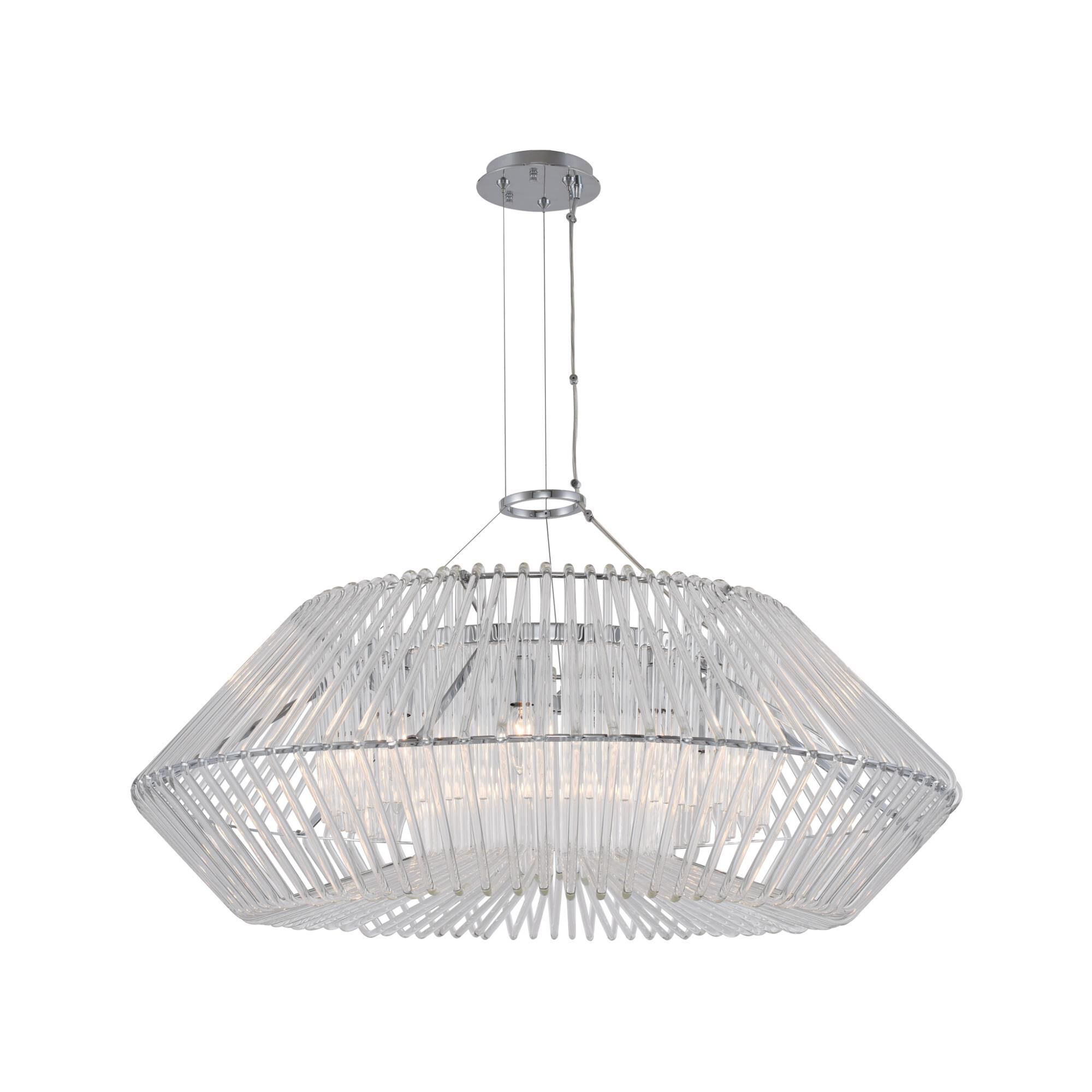 Shown in Chrome finish and Tempered Rod glass and Tempered Glass Rod accent