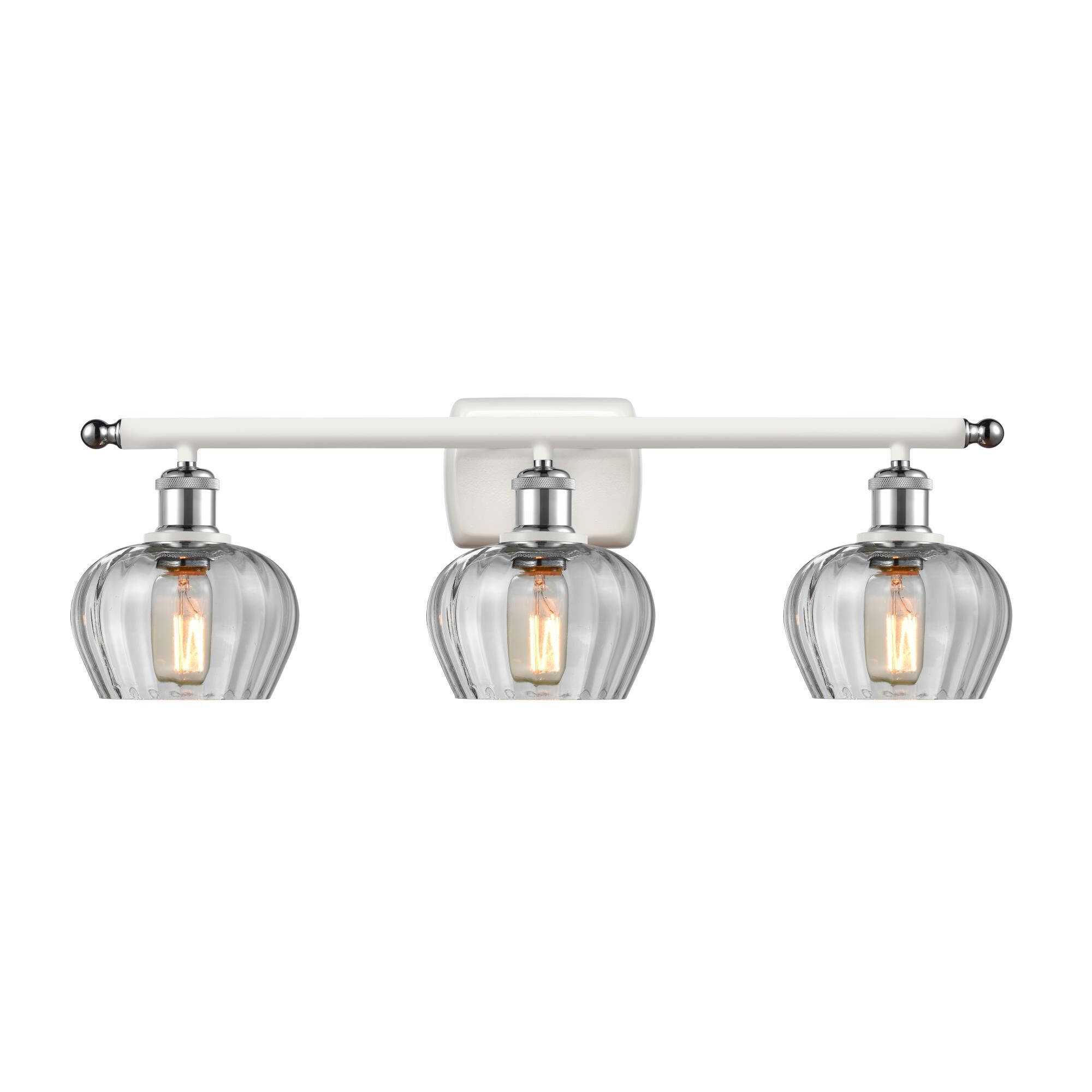 Shown in White And Polished Chrome finish and Bowl glass and Glass shade and Polished Chrome accent