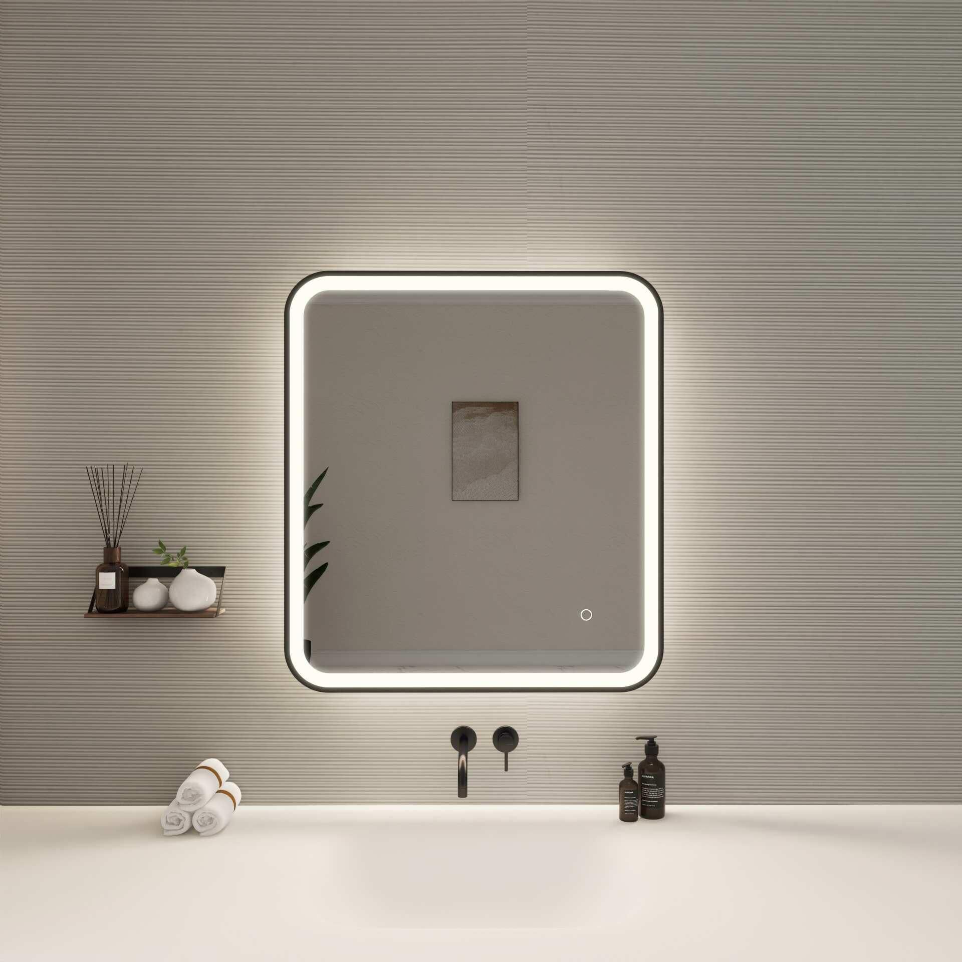 Harmoni 30 Inch Rectangular LED Lighted Mirror by Elegant Decor