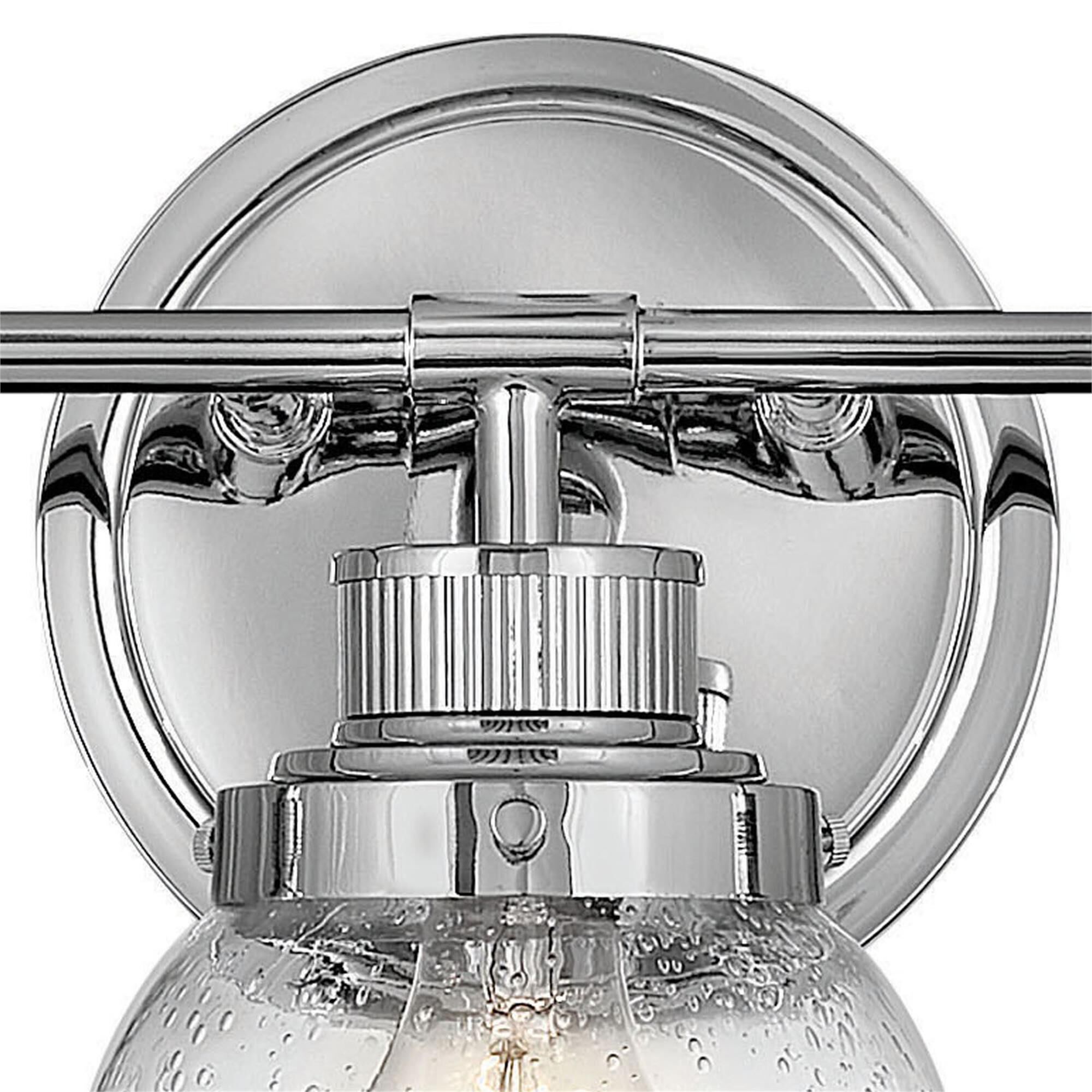 Shown in Chrome finish and Clear glass
