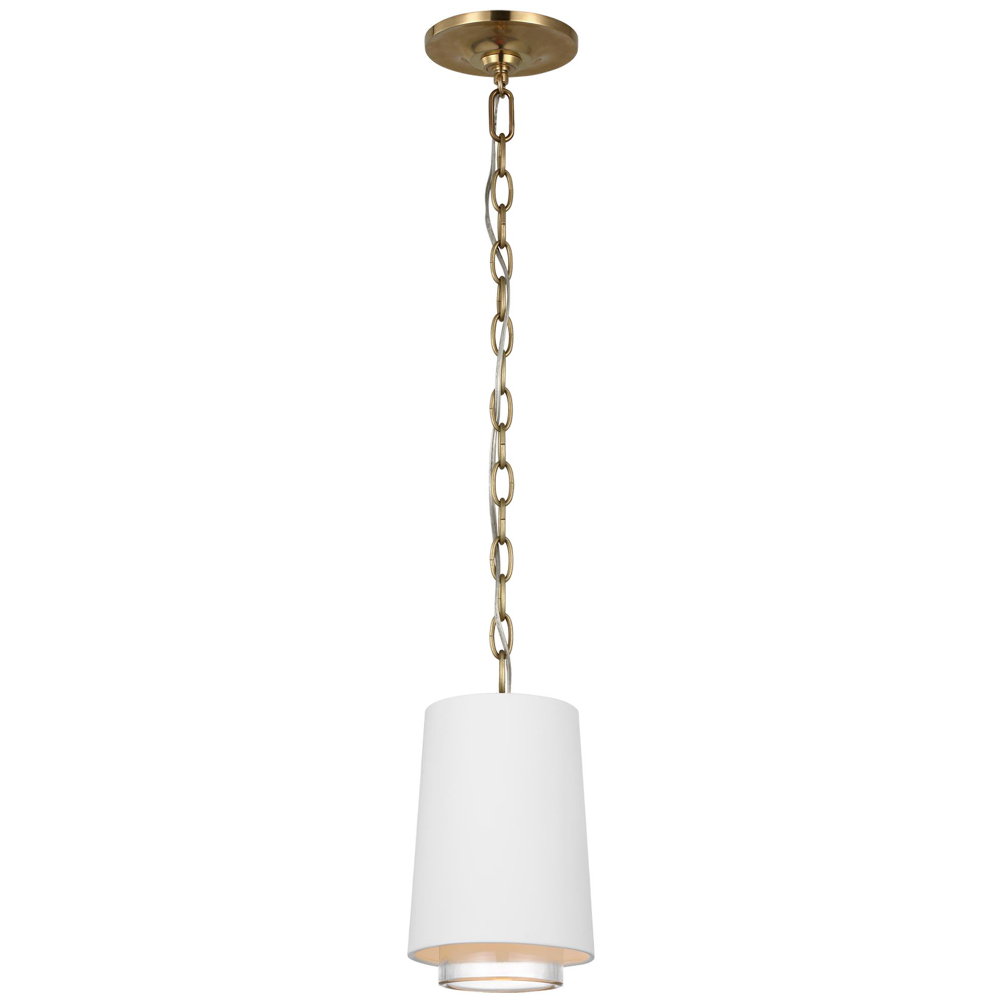 Shown in Matte White finish and Clear glass