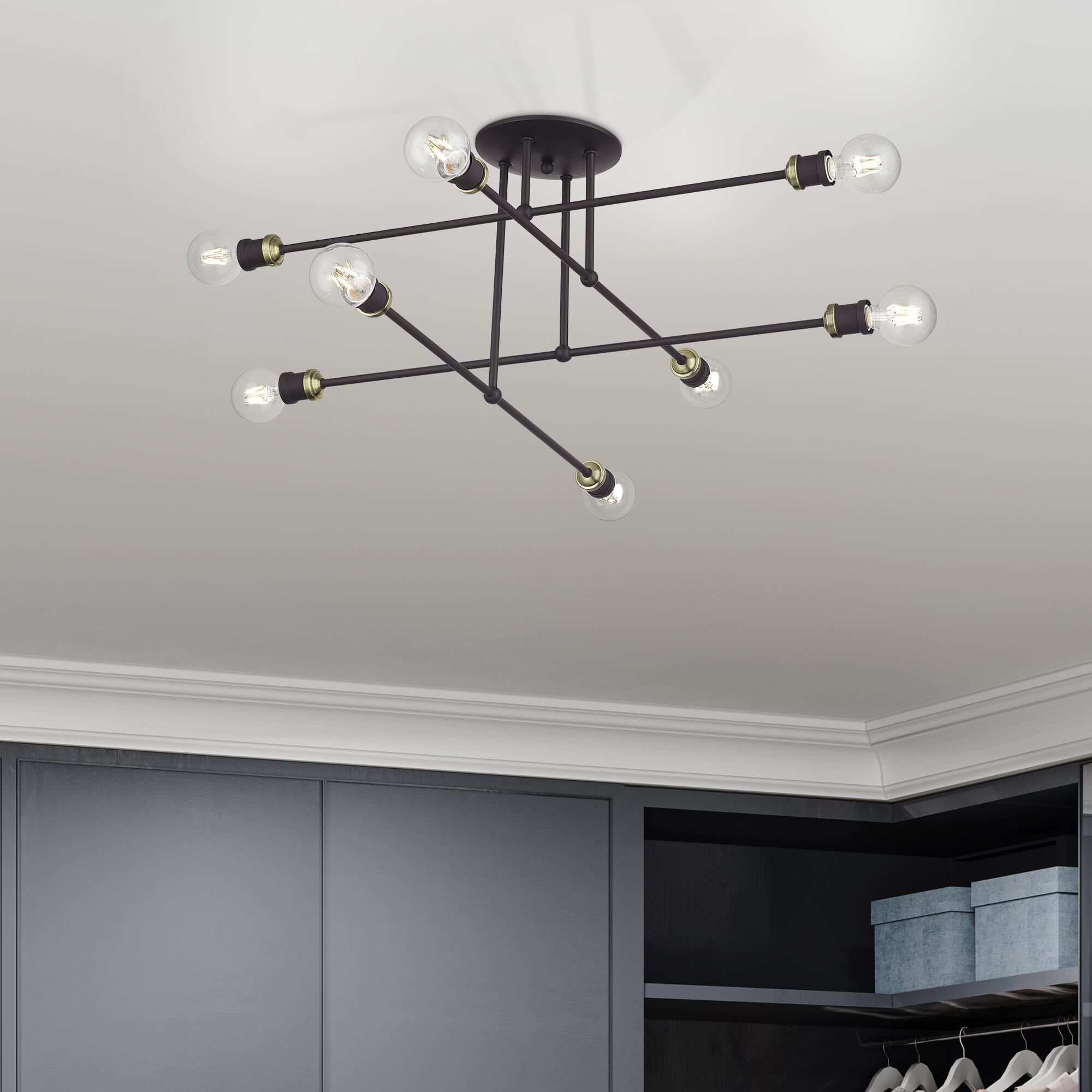 Delacroix 35 Inch Semi Flush Mount by Livex Lighting