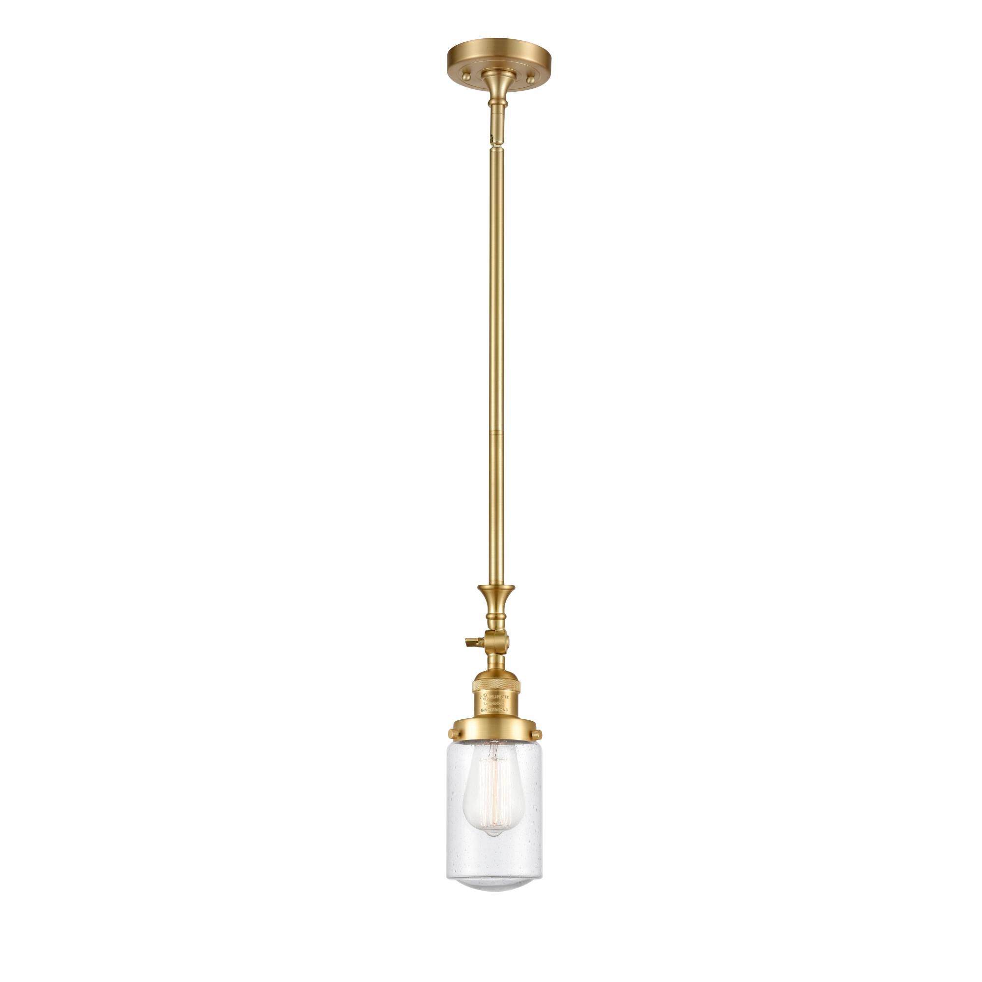 Shown in Satin Gold finish and Seedy Dover glass