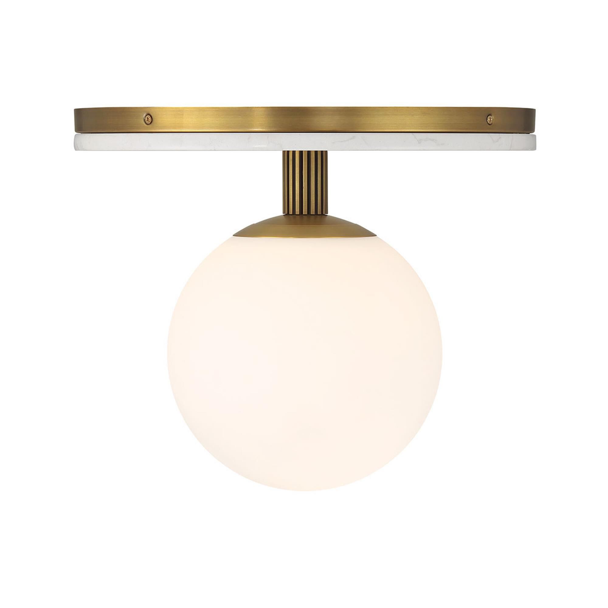 Shown in Antique Brass finish and Opal Etched glass