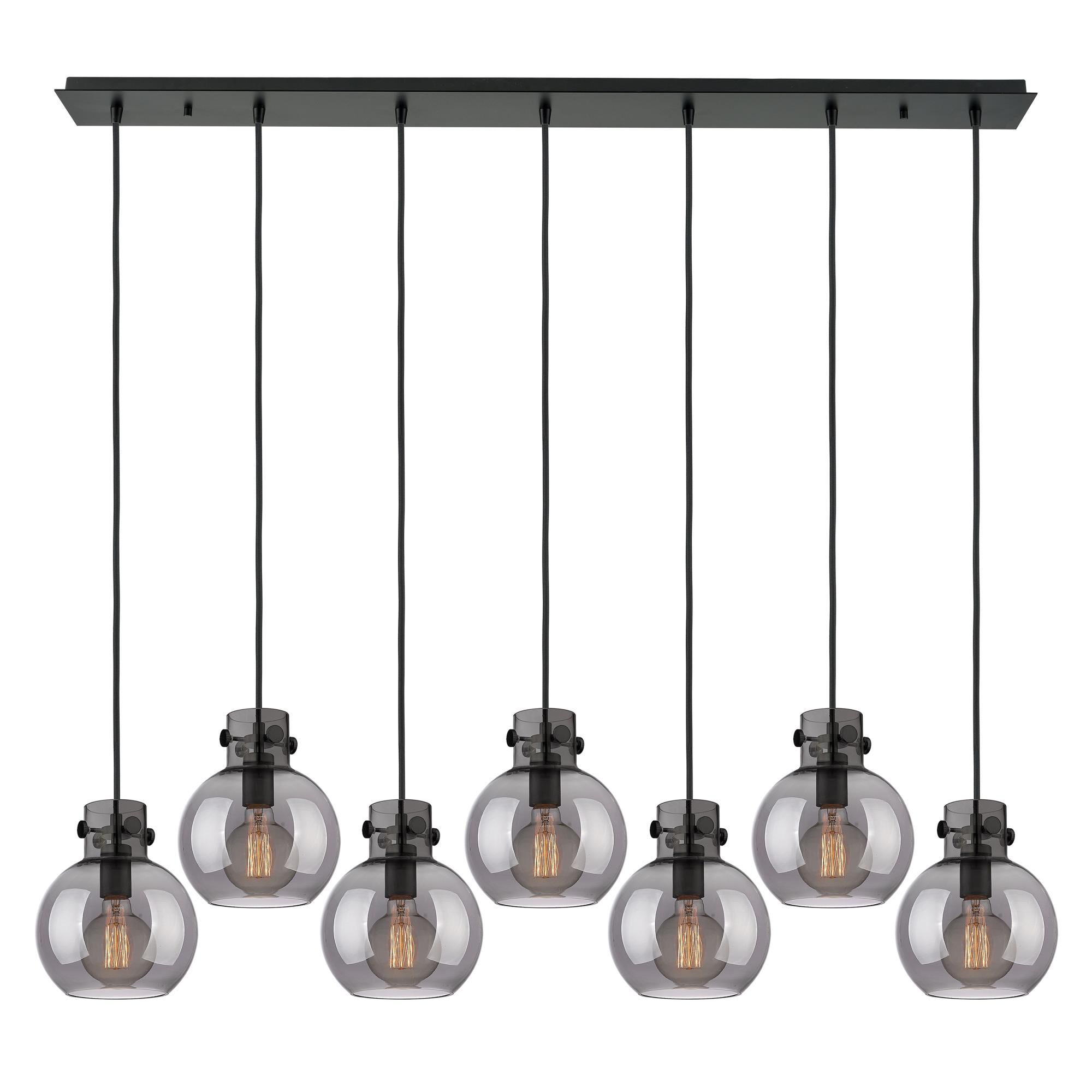 Shown in Matte Black finish and Light Smoke glass and Light Smoke Glass shade